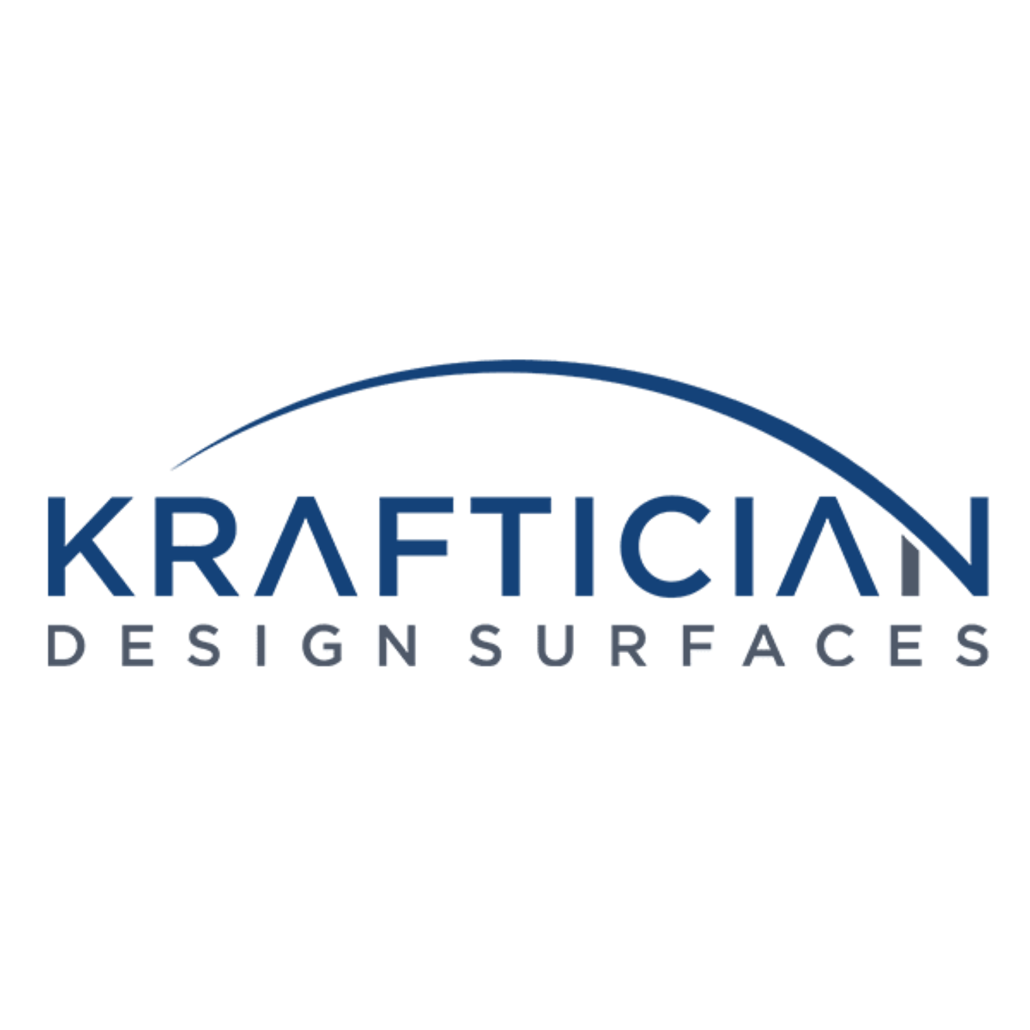 Logo for Krafician Pest Control with a stylized arch and the company name in blue capital letters.