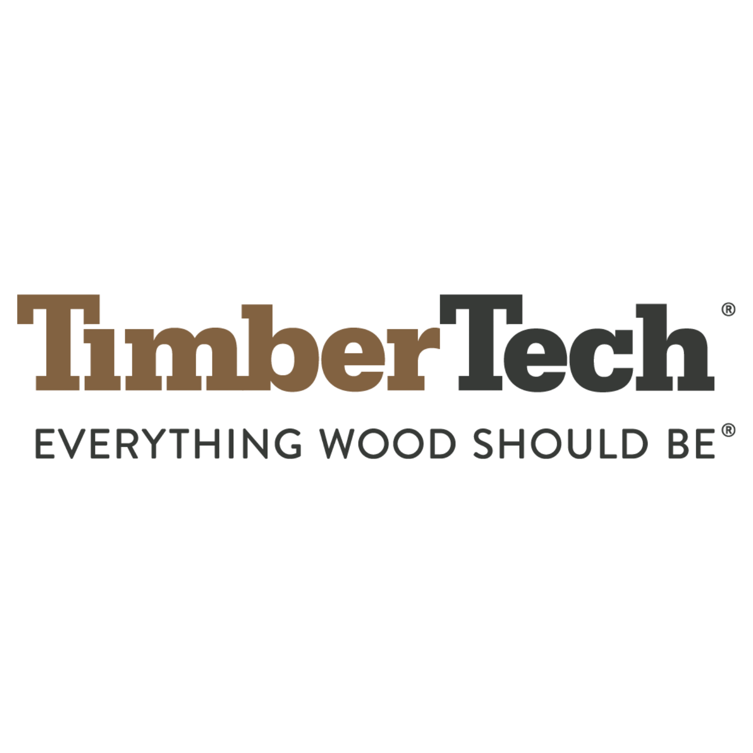 TimberTech logo with the slogan "Everything wood should be" beneath it.