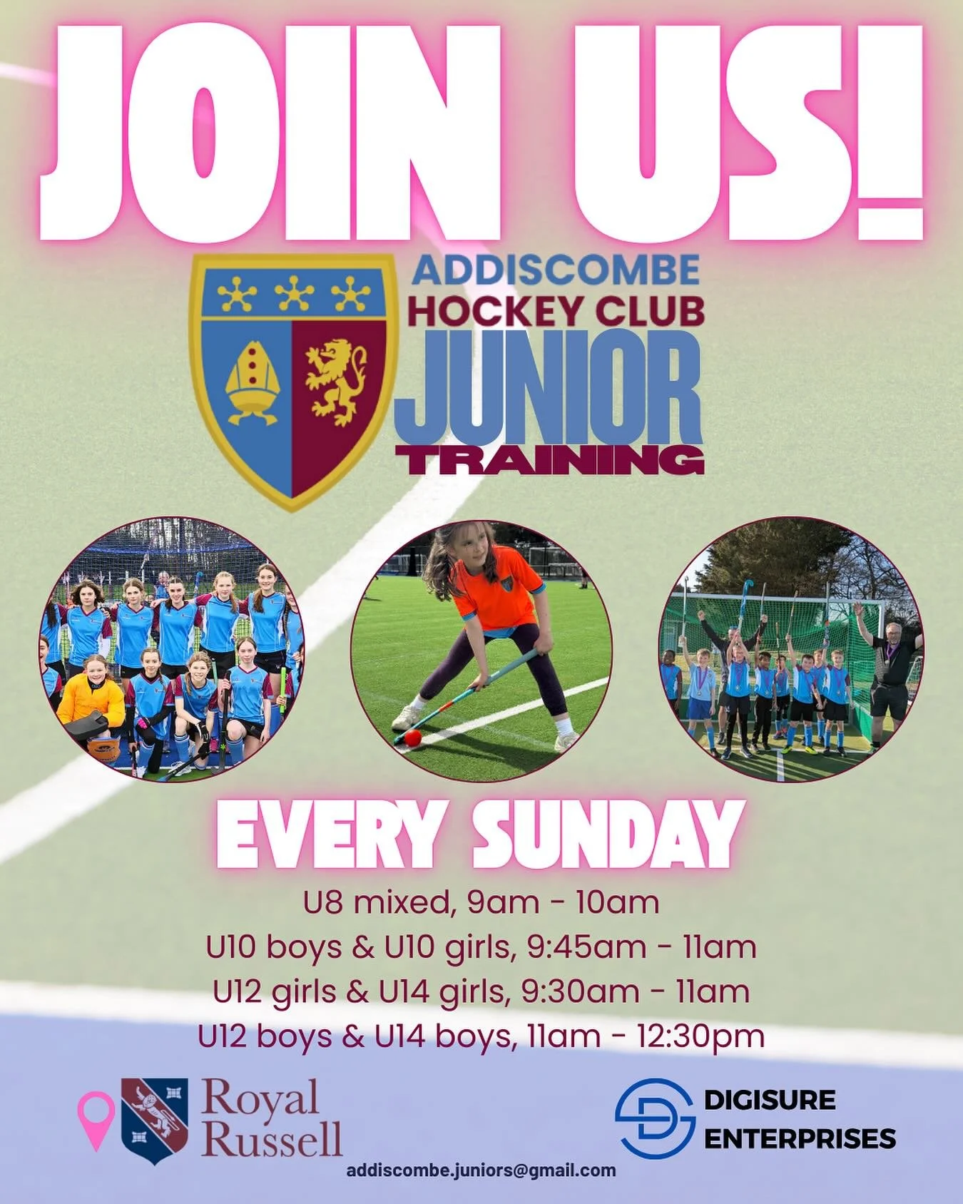 🏑 Come join the fun at Addiscombe Hockey Club! 

Juniors, learn new skills, make friends, and be part of the team. Everyone&rsquo;s welcome, whether you&rsquo;ve played before or just want to give it a go! 

See poster for age group timings, every S