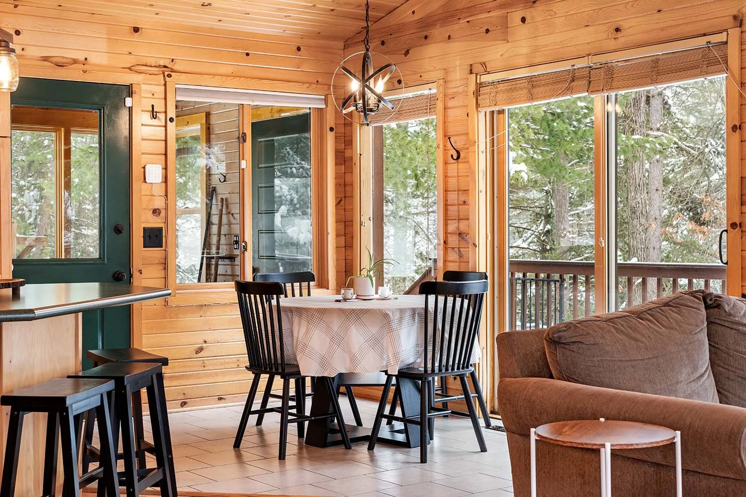 Vacation rental dining area interior photography for northwest Wisconsin cabin property
