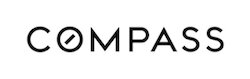 The word 'COMPASS' with a stylized 'O' resembling a compass arrow. Compass real estate logo