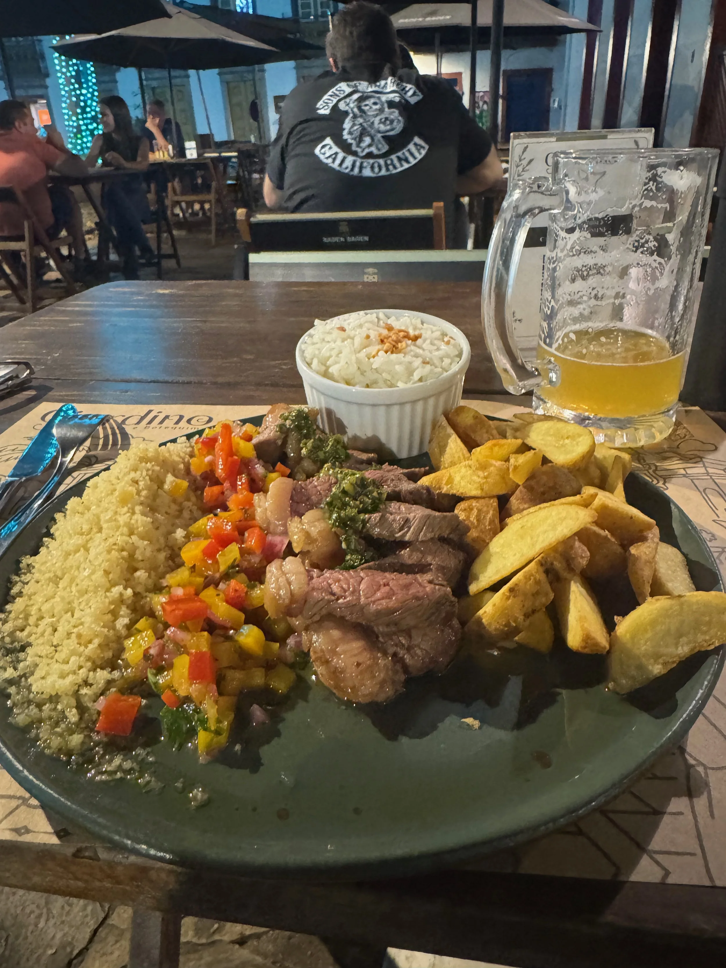 Simple, honest Brazilian fare and a cold beer after the ride.