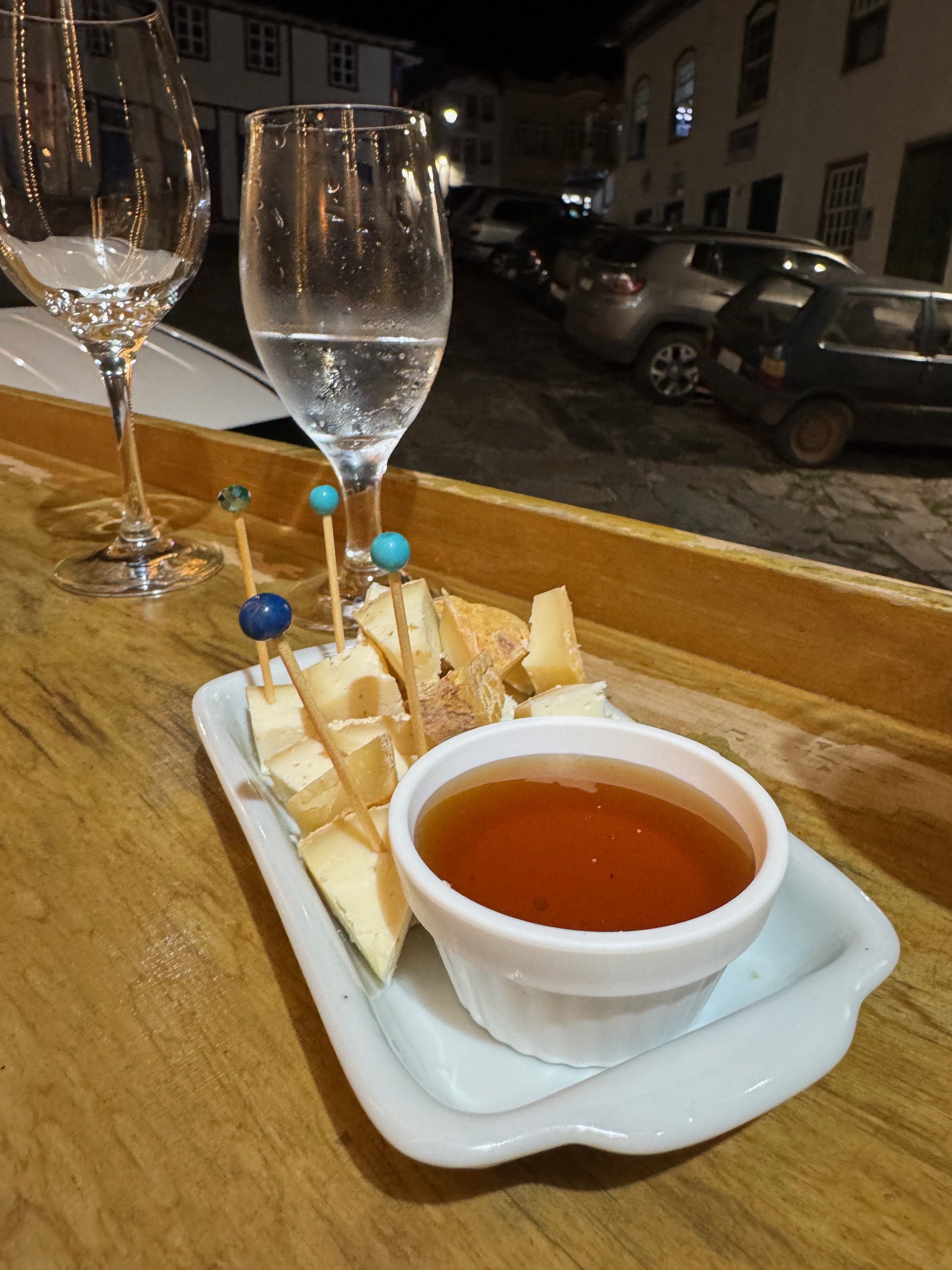 Local cheese and honey