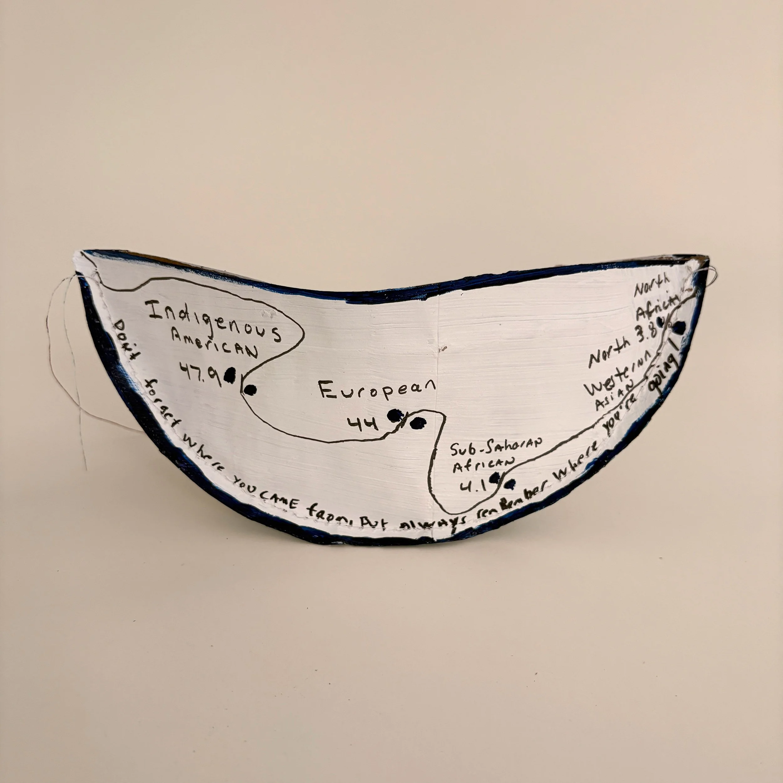 FP-RI-107
April Ruedaflores, Wakefield, RI  |  
This vessel explores identity as shaped by genetics, culture, and lived experience, tracing the maker’s ancestral roots — Indigenous American, African, Asian, and Mexican — on one side of the form.
The 