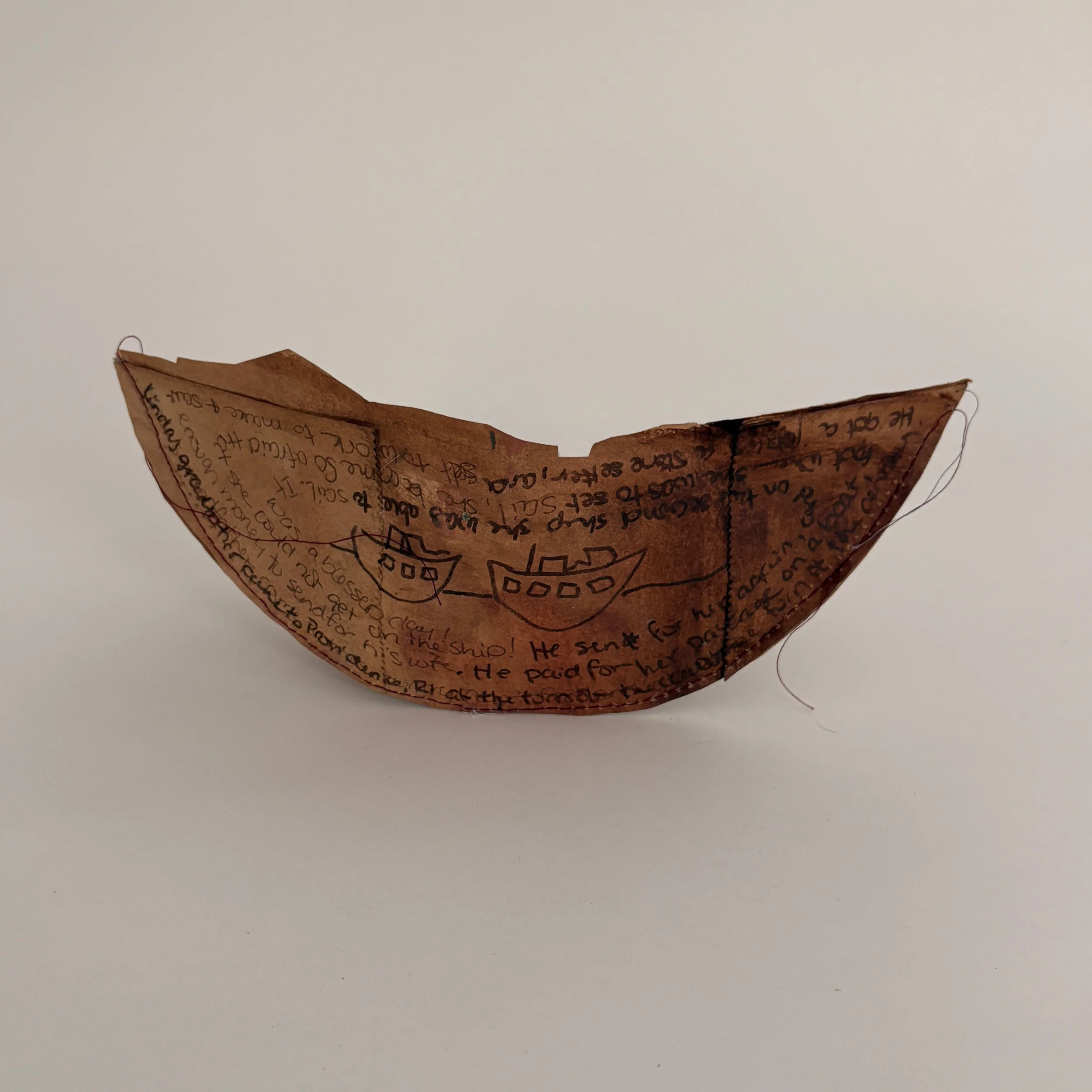 FP-RI-100
Anonymous, Cranston, RI  | 

This vessel tells the story of a grandfather who immigrated from Scotland to Providence to work as a stonecutter. After establishing himself, he sent for his wife, who was too afraid to board the first ship and 