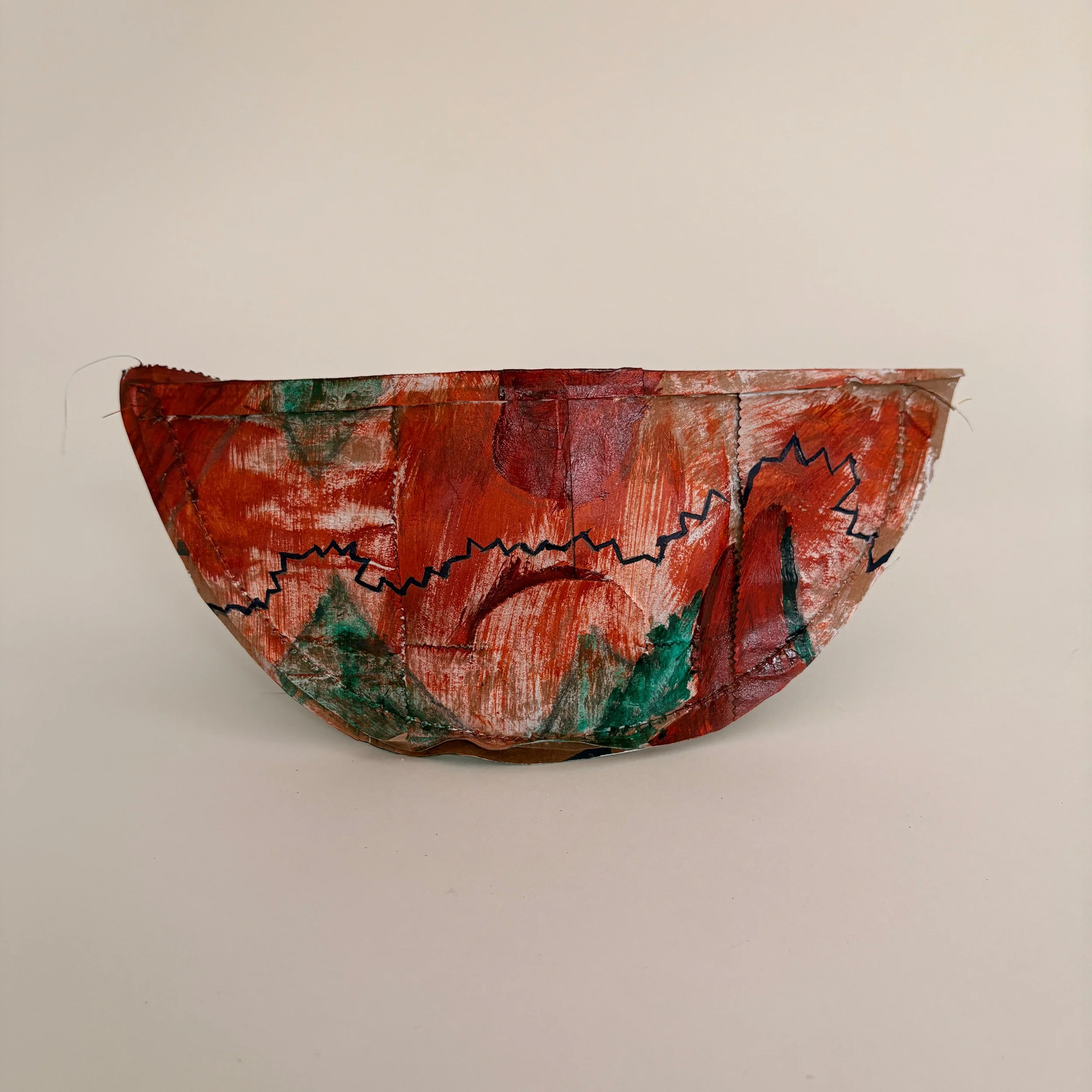 FP-RI-109
Paula Bontempi, North Kingstown, RI  | 

This vessel is inspired by the annual wildebeest migration across the Serengeti and Maasai Mara, where large herds move in search of water and grazing land.
The textured surface and irregular line ev