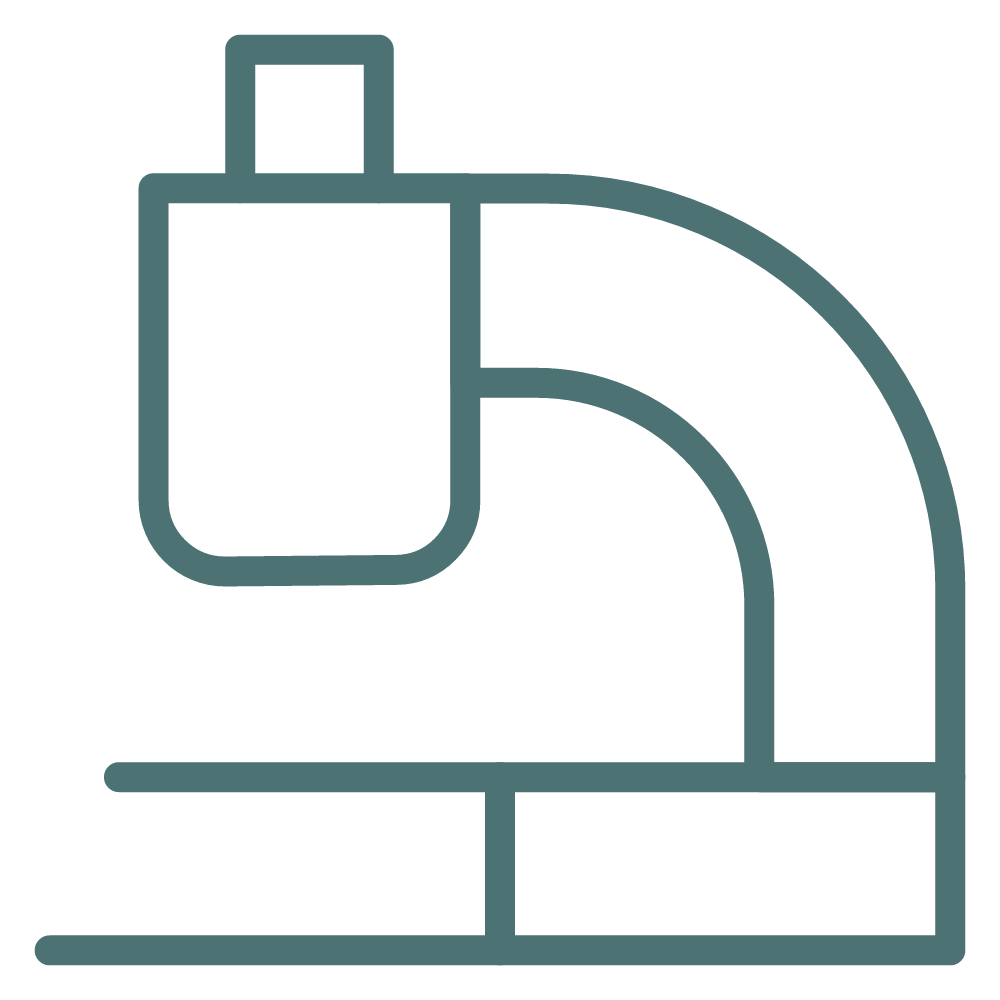 Line drawing of a laboratory microscope.
