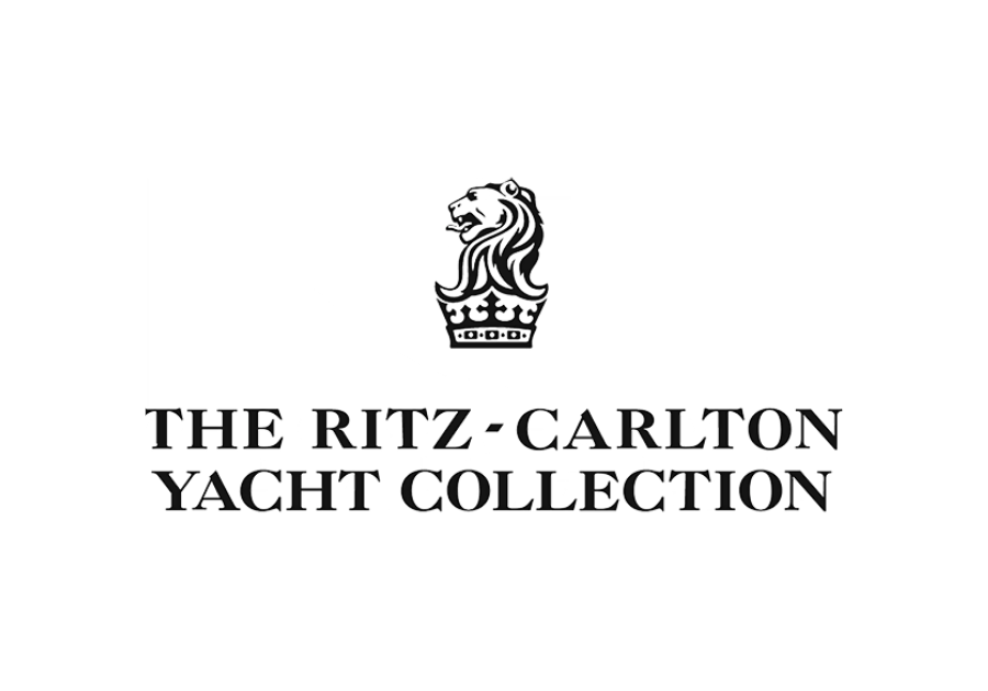 Logo for The Ritz-Carlton Yacht Collection featuring a lion's head and a crown.