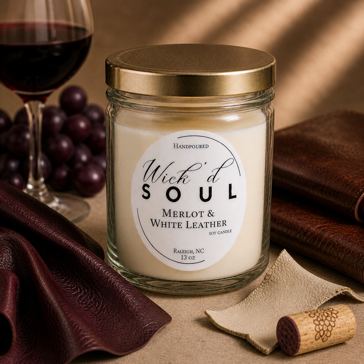 Merlot & White Leather