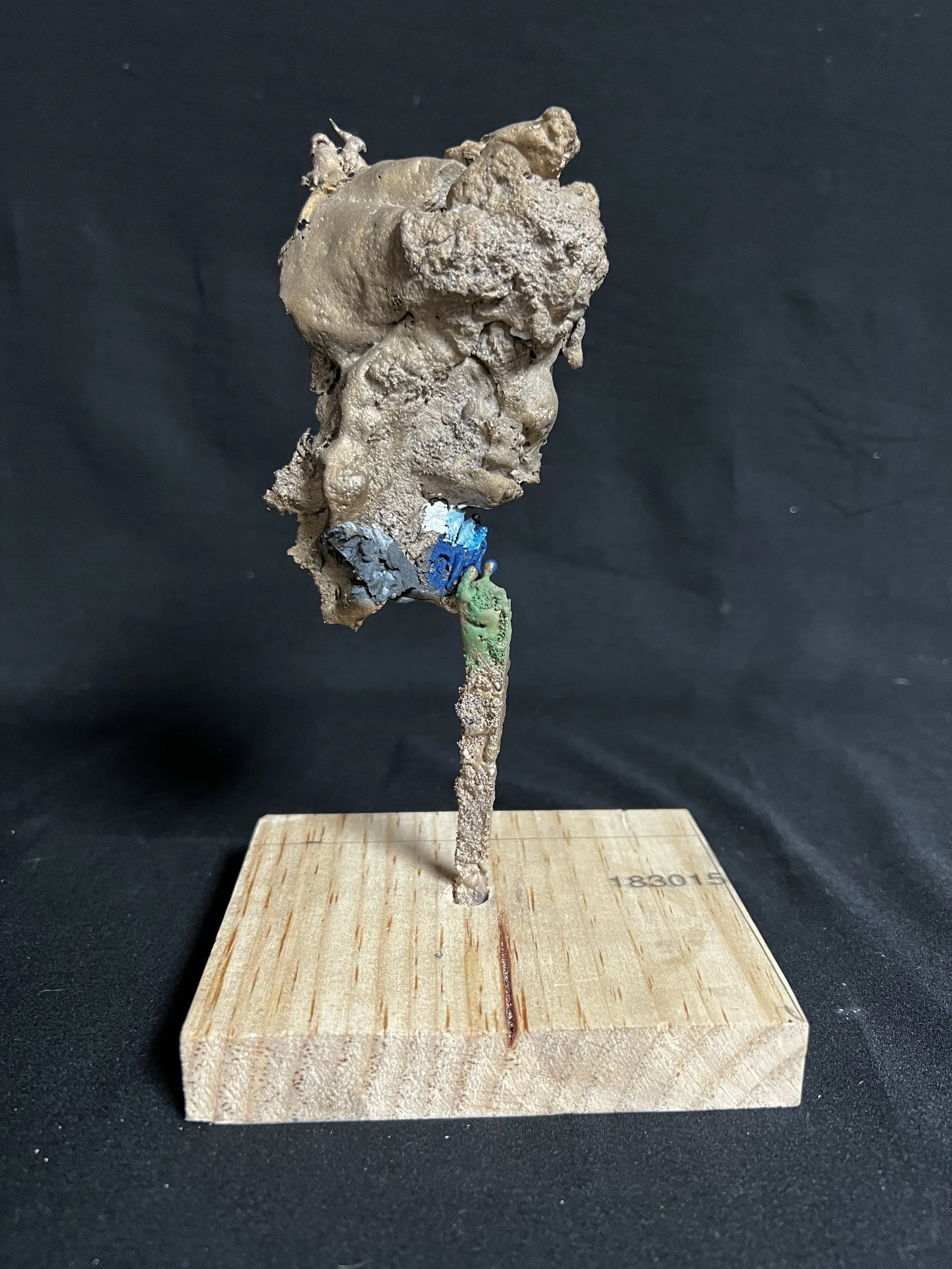 Torso with Dislocated Hip    8"x5"x4"    Bronze, Epoxy Putty, Wood, Paint    $800.00