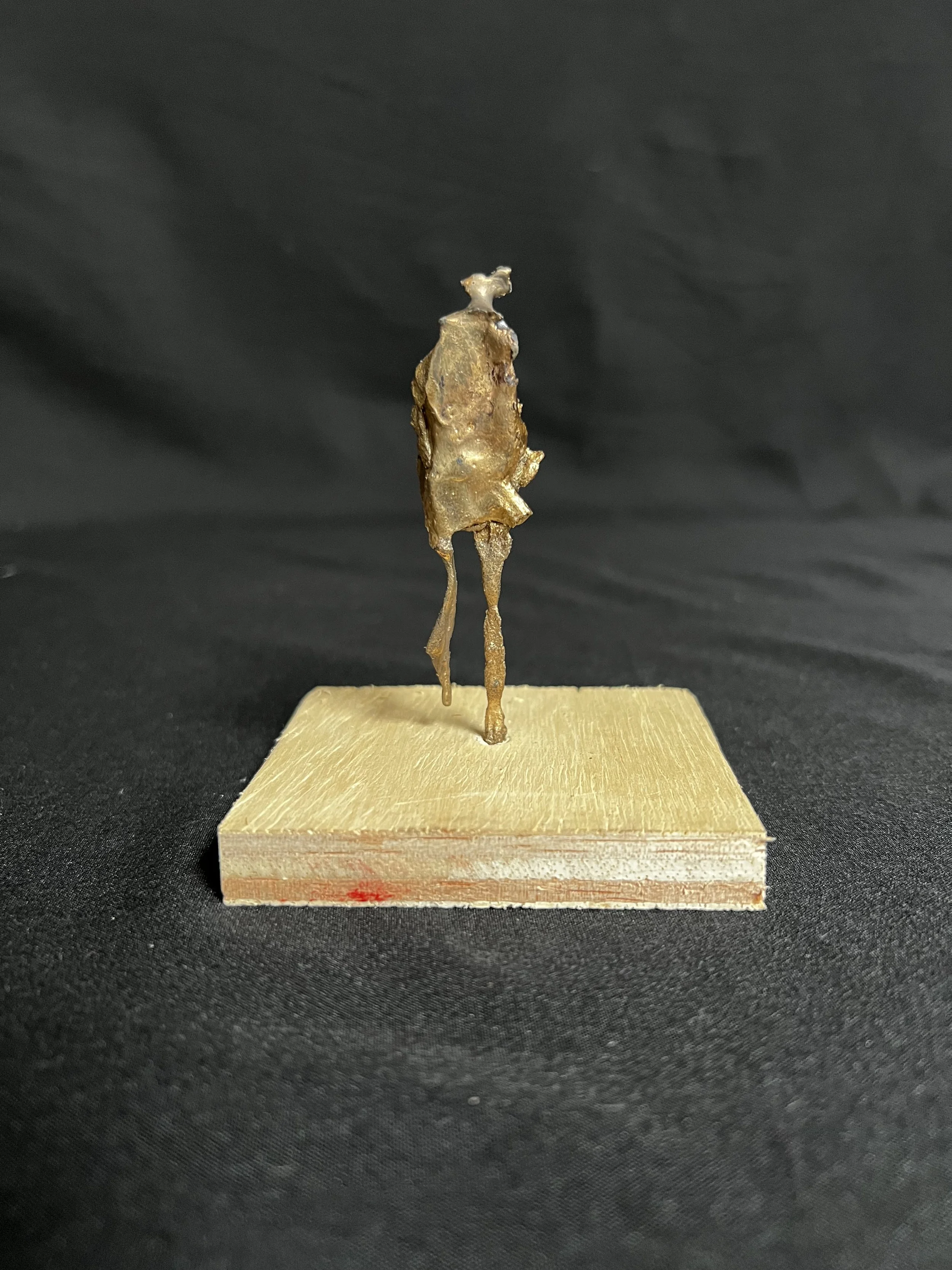 Jewel Series_Figure Standing     3"x3"x3"    Bronze, Epoxy Putty, Paint, Wood    $500.00