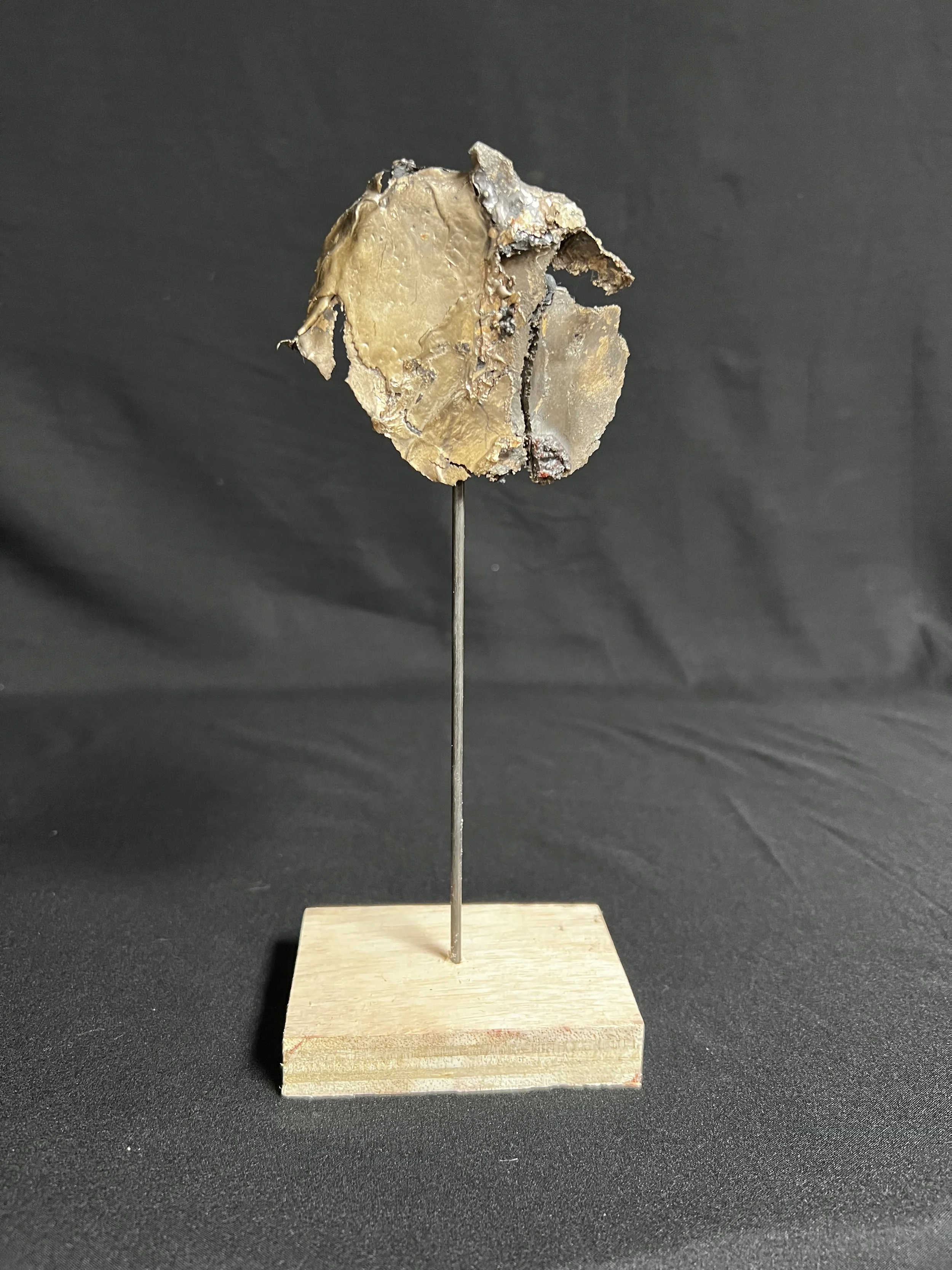 Torso with Wing V     9"x4"x3"     Bronze, Epoxy Putty, Paint, Wood     $1100.00