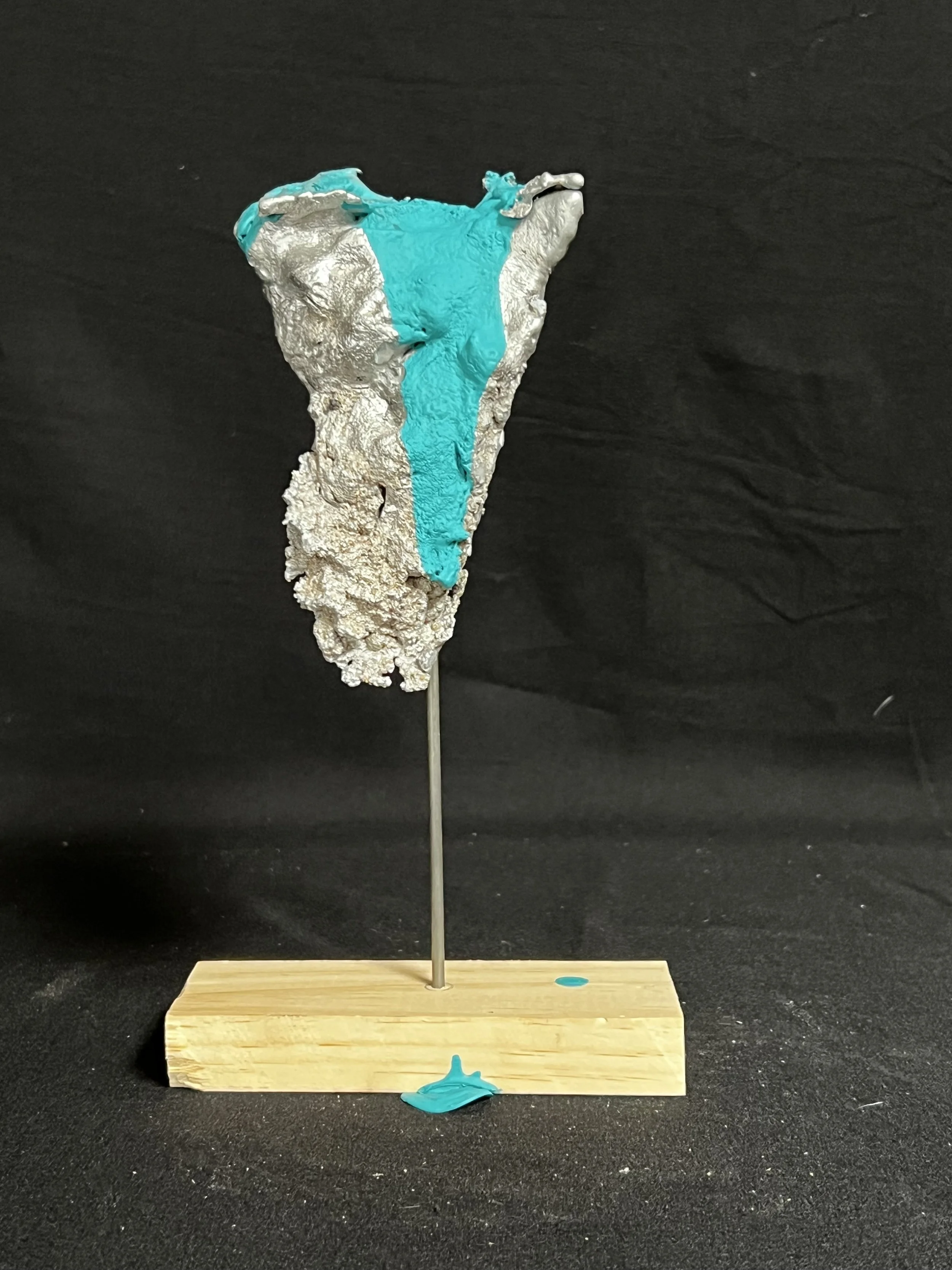 Winged Torso I    9"x5"x2"  Aluminum, Paint, Wood    $1800.00