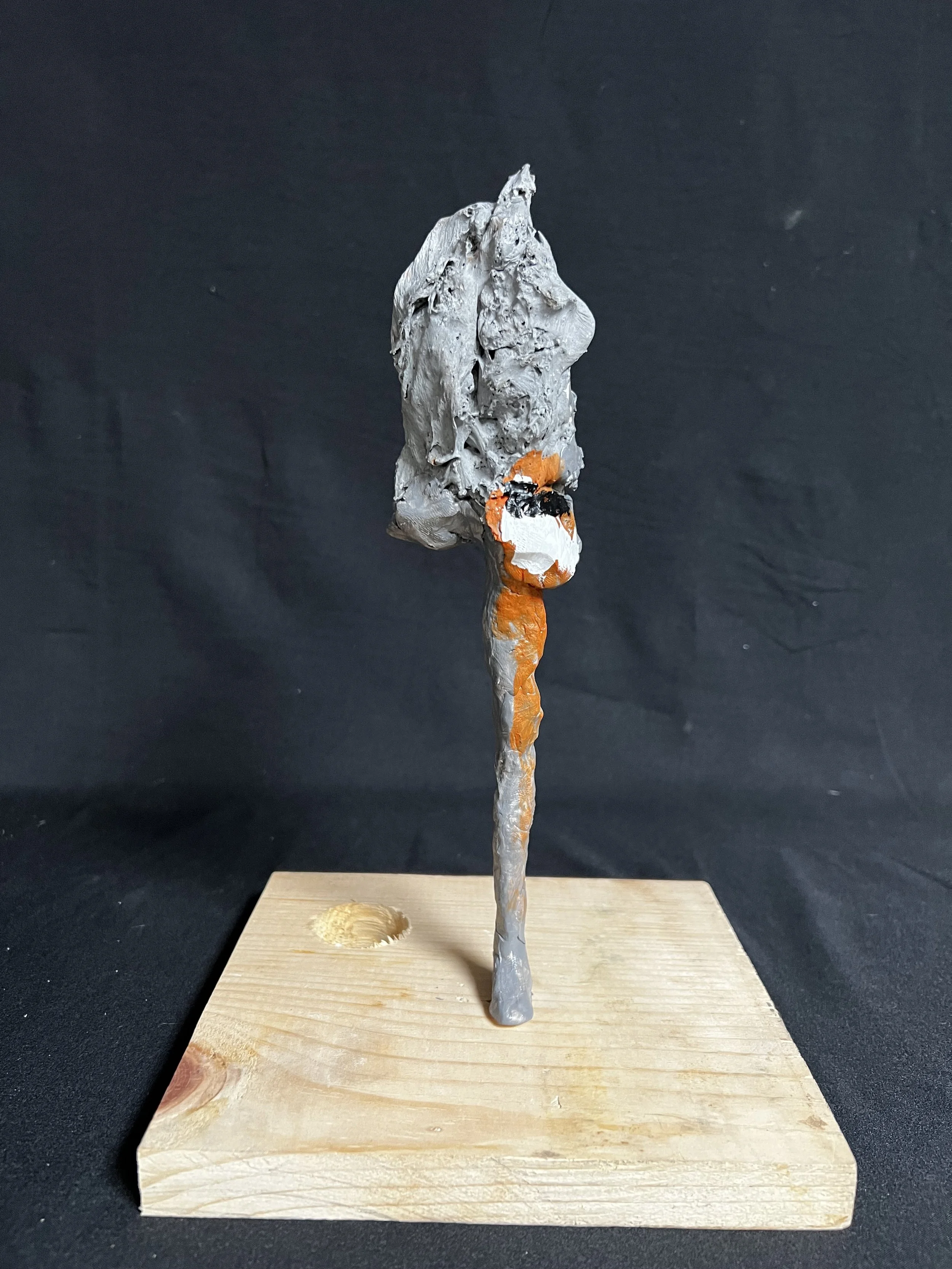 Torso Standing II    10"x7"x3"    Aluminum, Polymer Clay, Wood Paint    $800.00