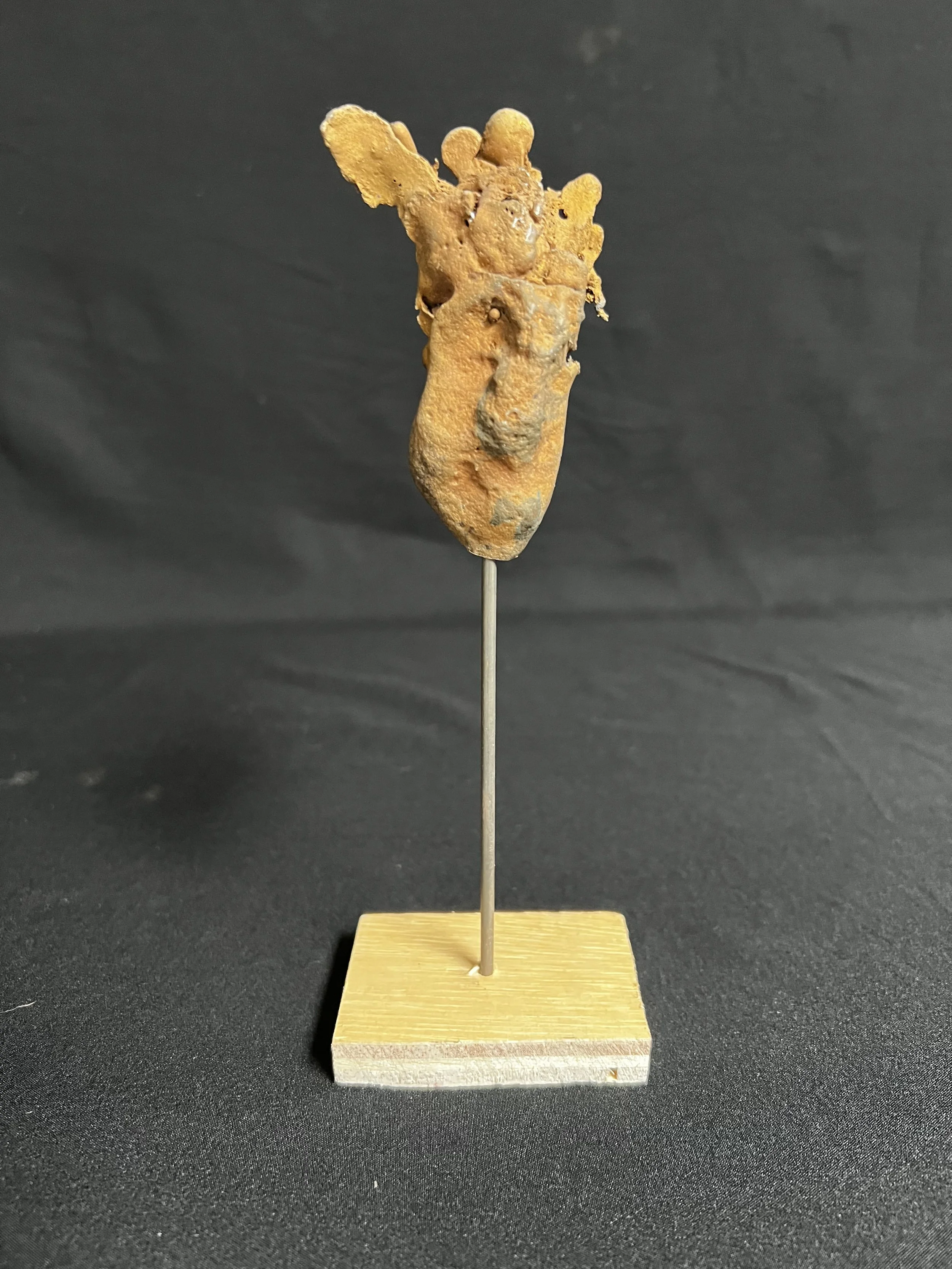 Torso Rising I     8"x3"x2"     Bronze, Natural Patina, Wood     $1200.00