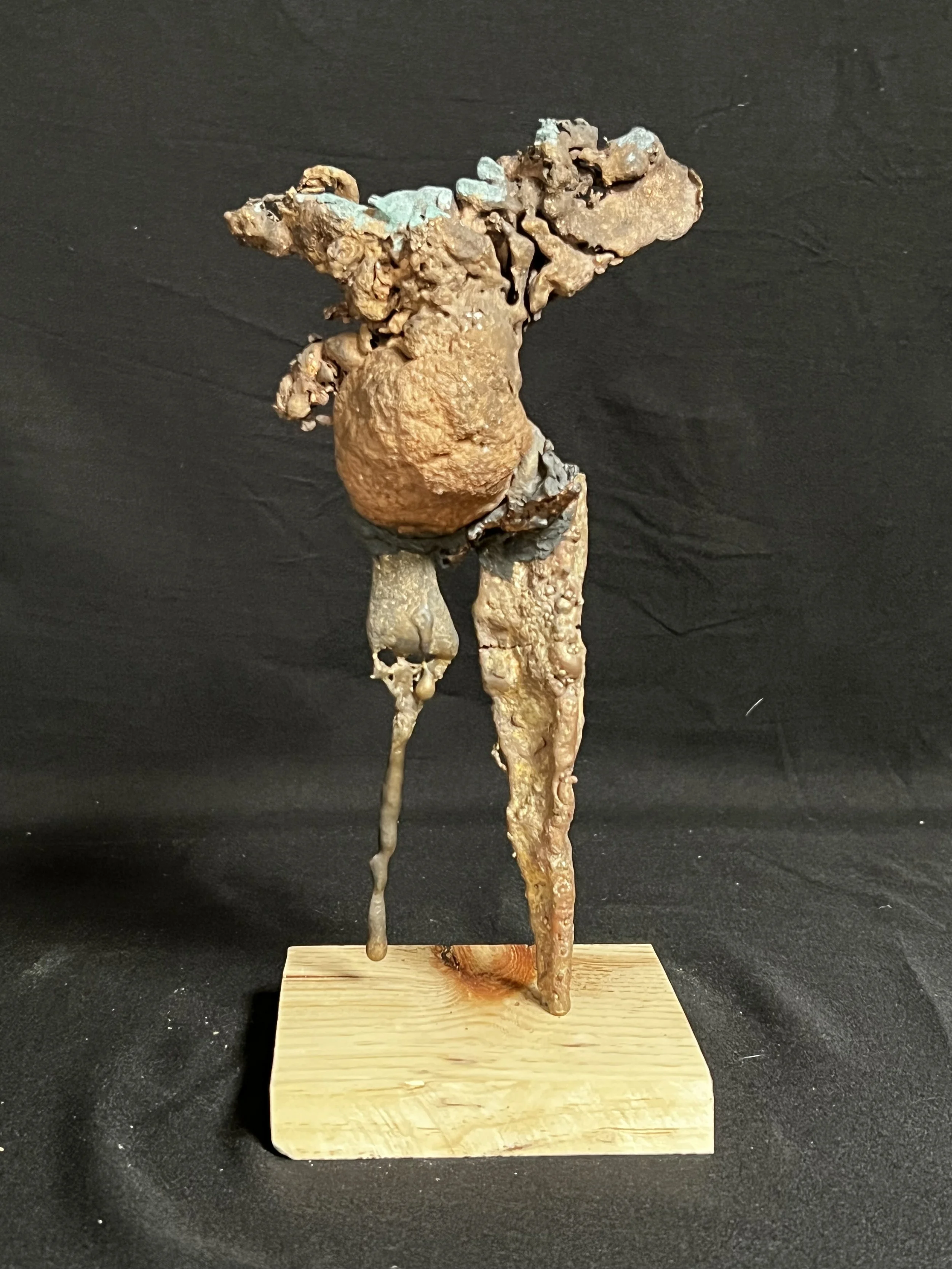 Winged Figure Standing I    10"x4"x4" Bronze, Epoxy Putty, Polymer Clay, Wood $2000.00