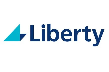 Liberty logo with the word 'Liberty' in blue text and a teal triangular shape to the left.