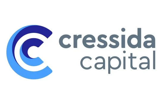 Cressida Capital logo with stylized blue 'C' and company name in gray text.