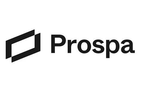 Prospa logo with a geometric black icon and the company name in black text