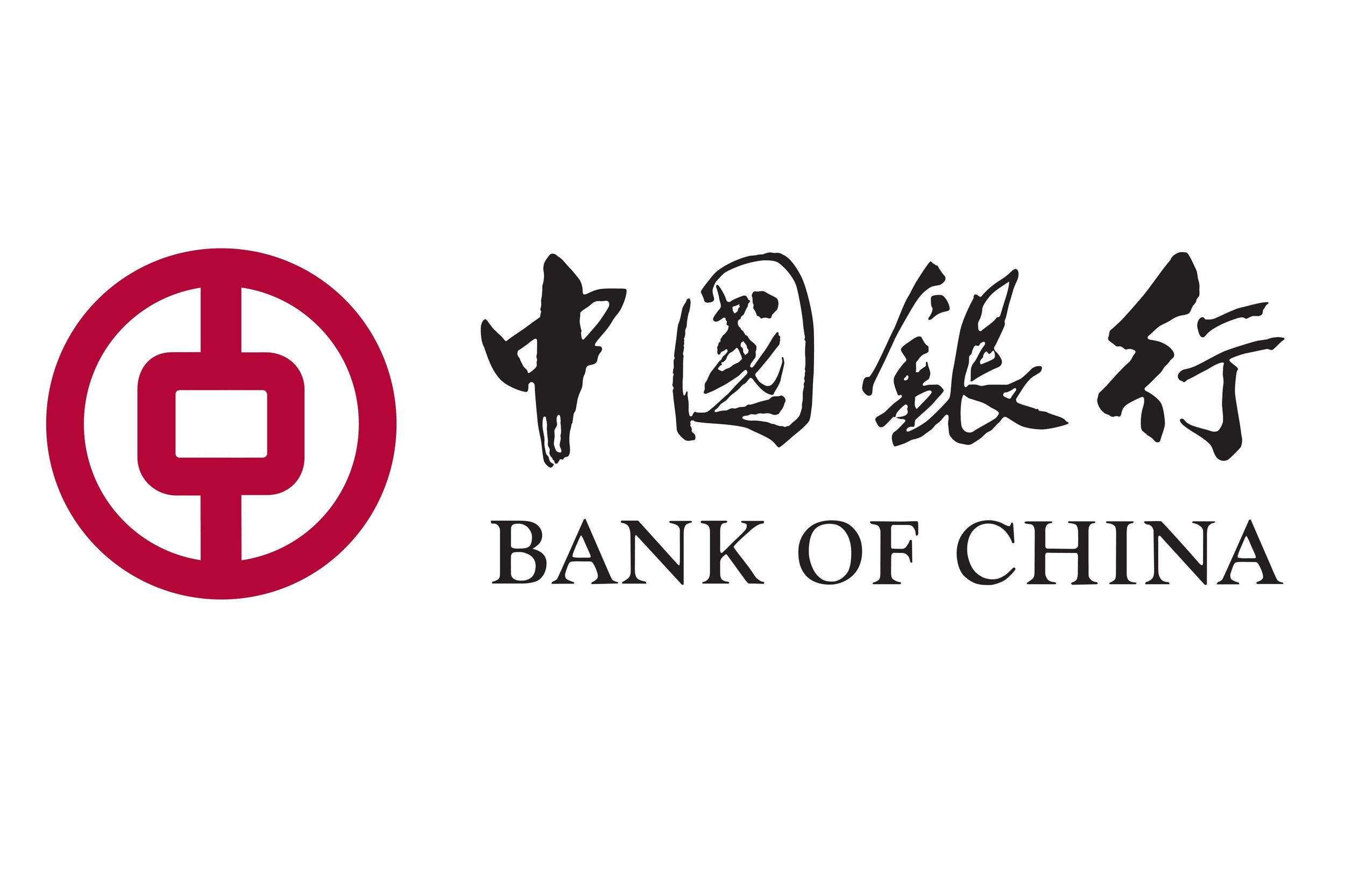 Logo of Bank of China with red emblem and Chinese and English text.