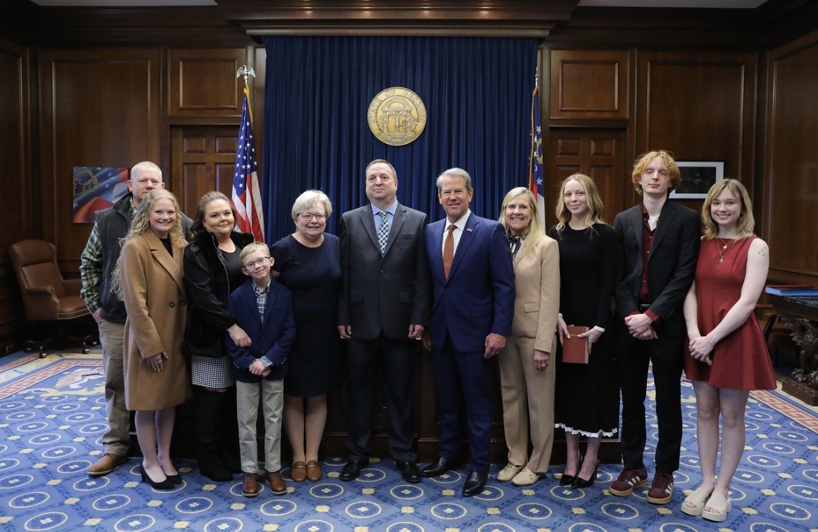 At my swearing-in with my brother-in-law John Rogers, his wife Shasta, and their children Ellie and Jackson
