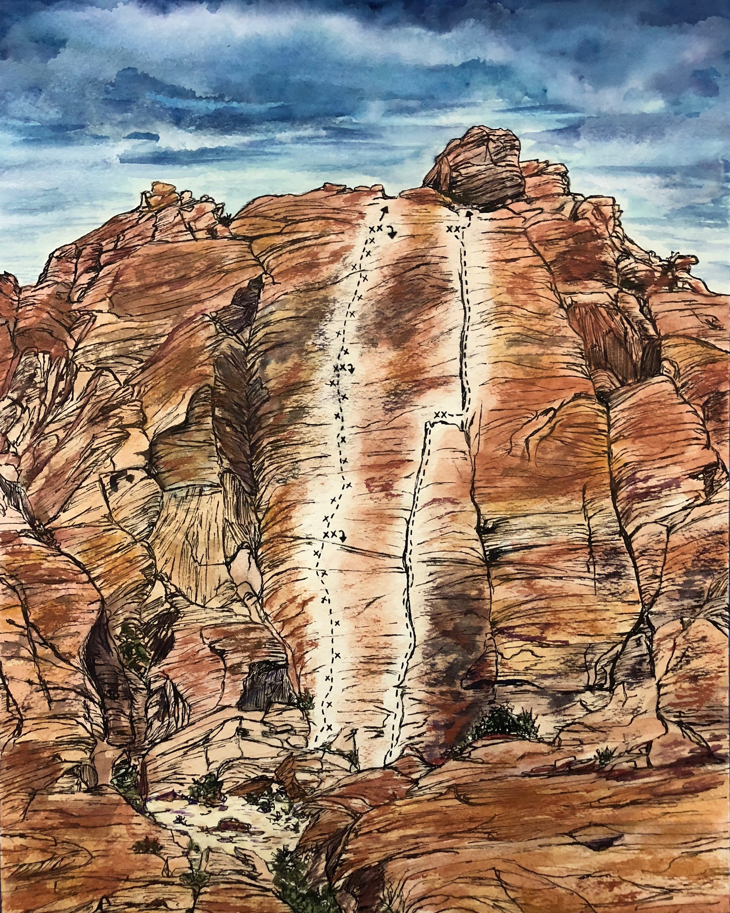 Riding Hood Wall Topo Gicée Fine Art Paper Print