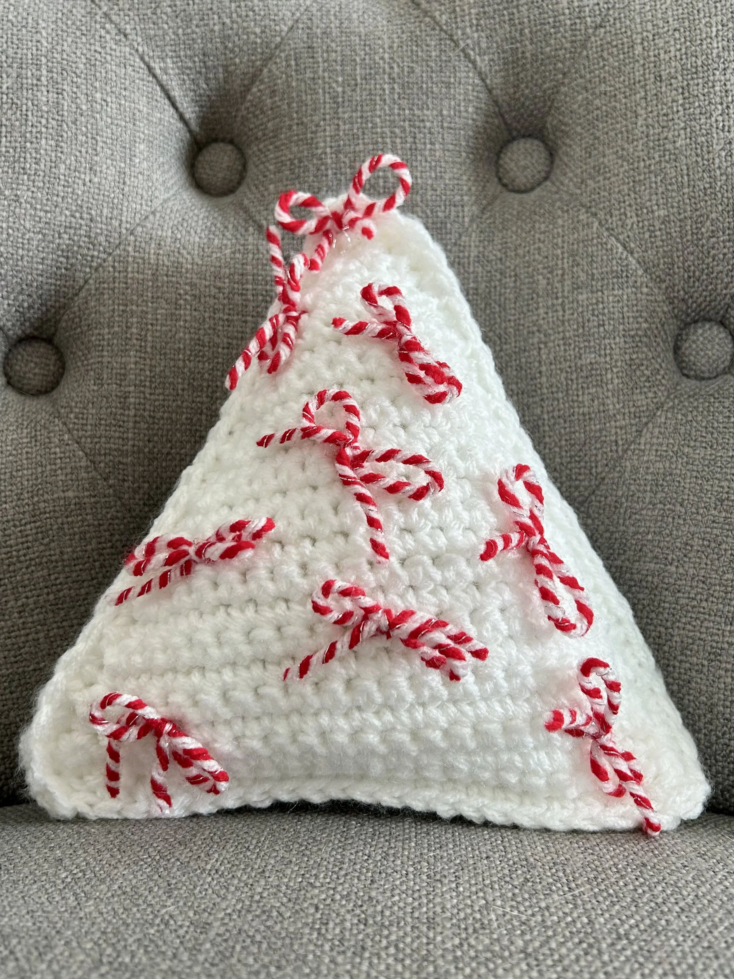 Hand Crocheted Christmas Tree Pillow