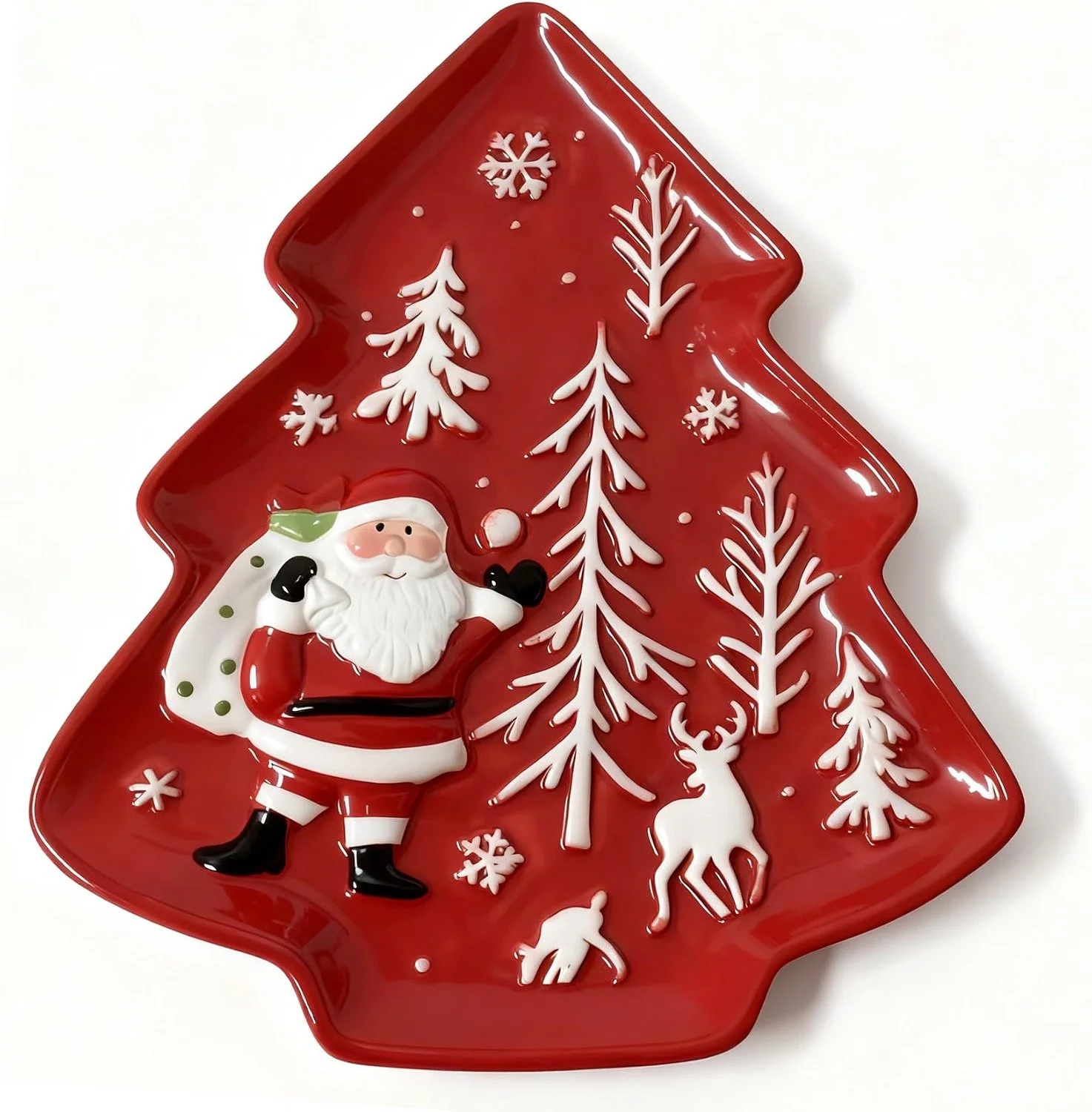 Christmas Tree Santa Platter