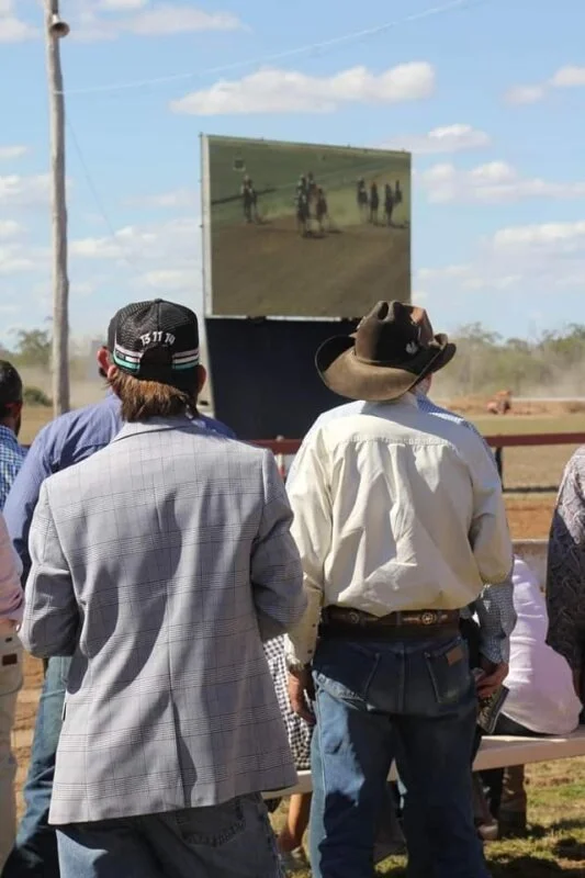 Big Screen showing horse racing