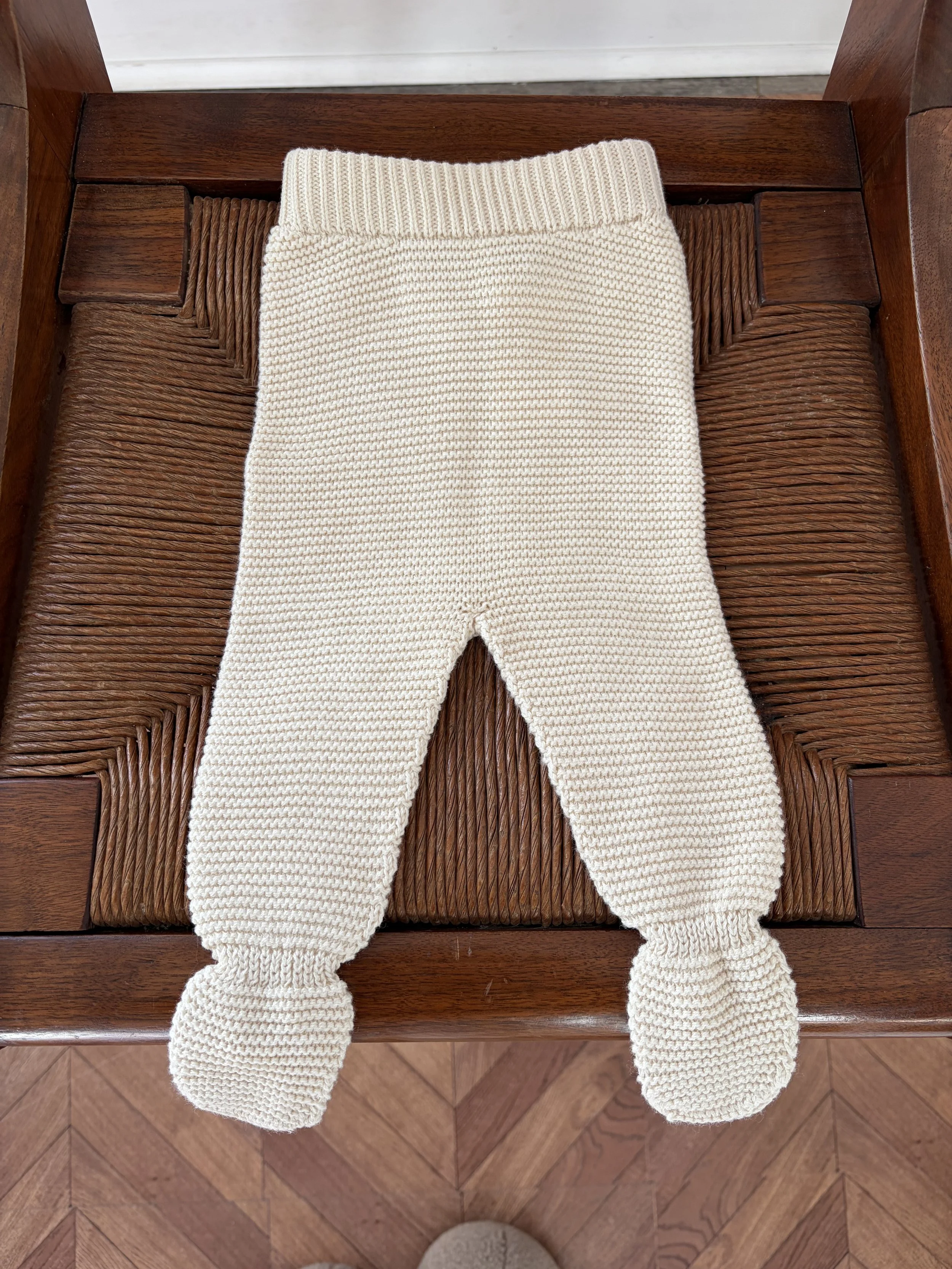 Ivory Knit Footie Leggings