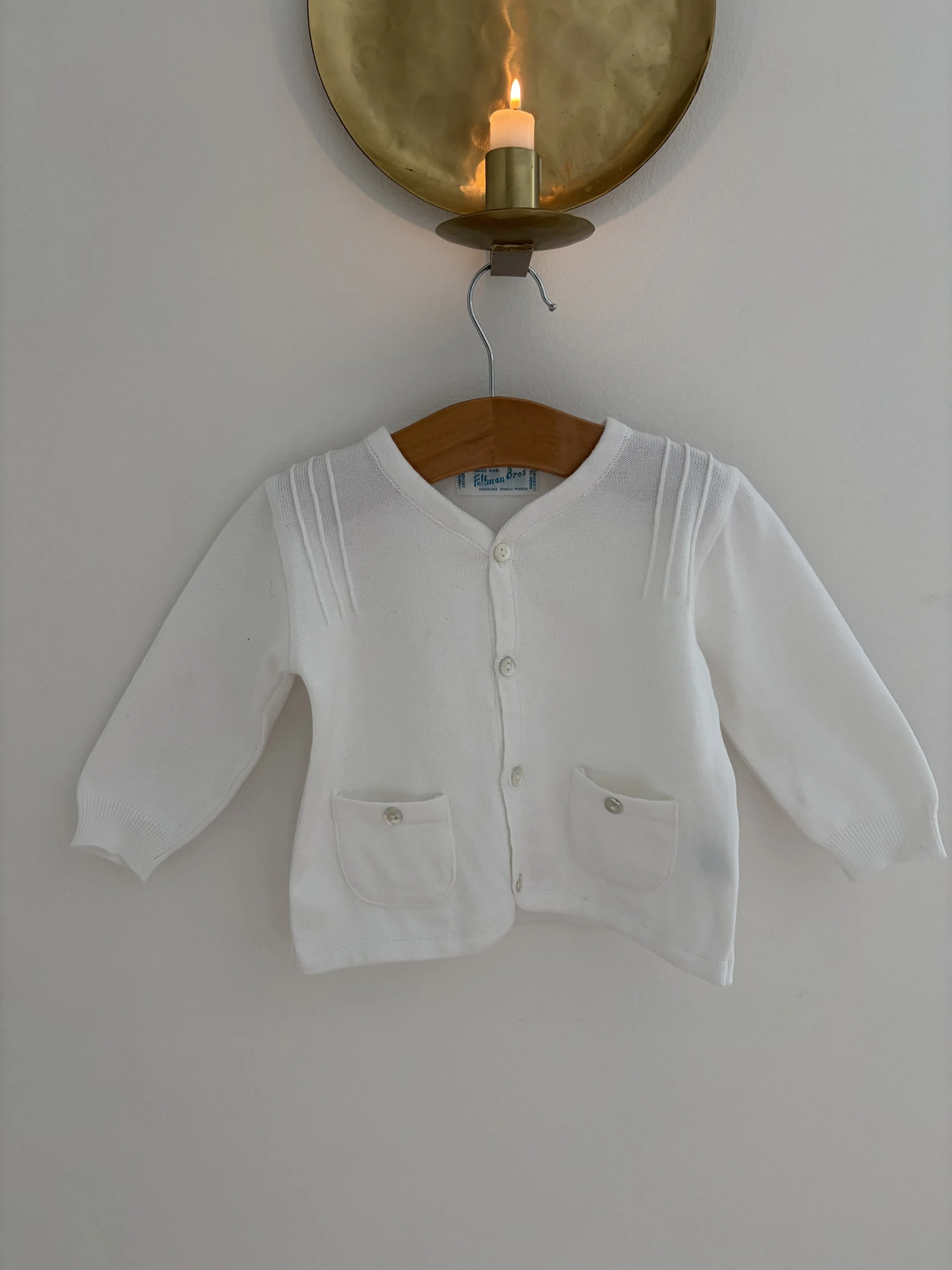 100% Cotton White Cardigan