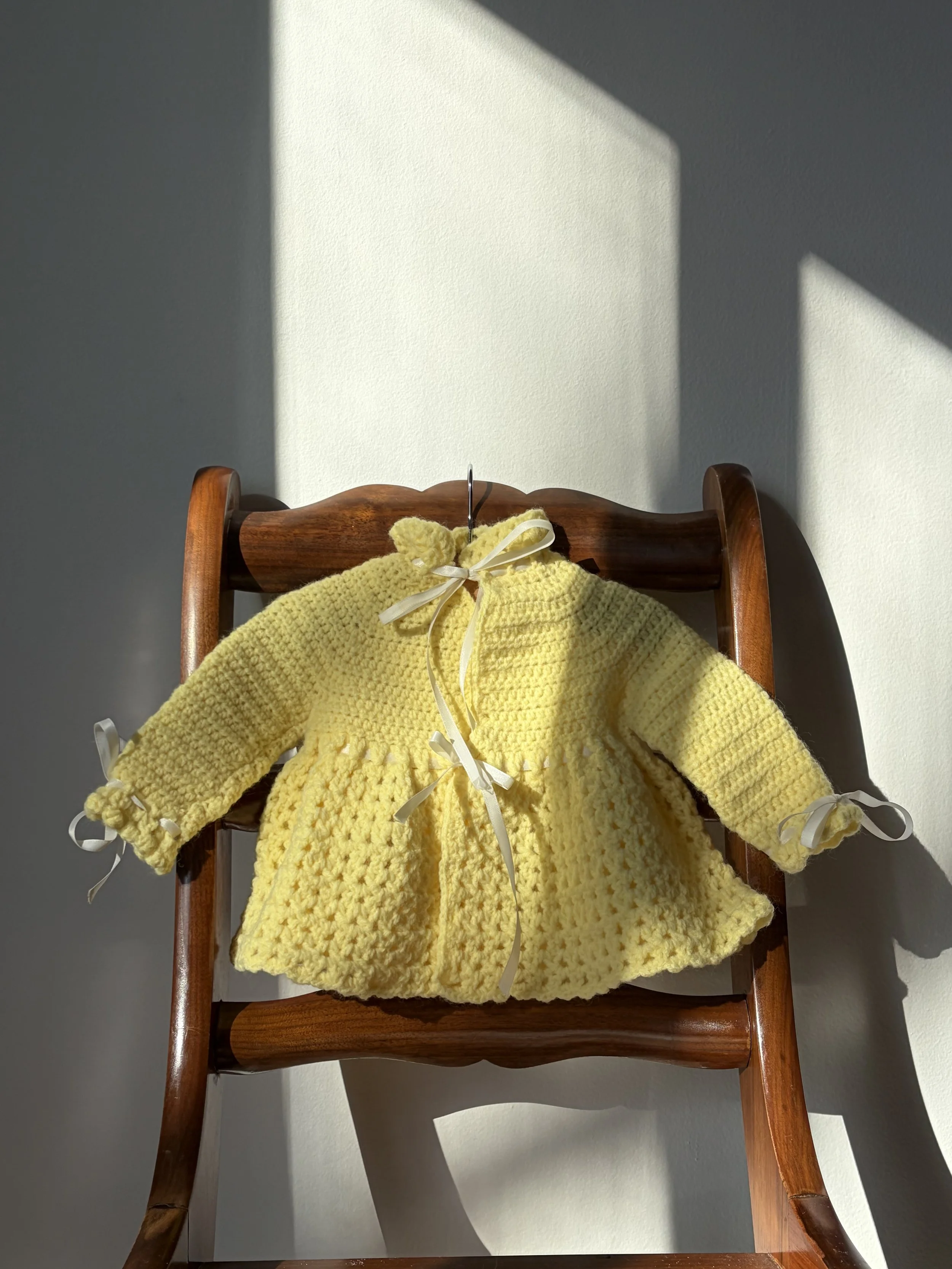 Yellow Crochet Jacket Set