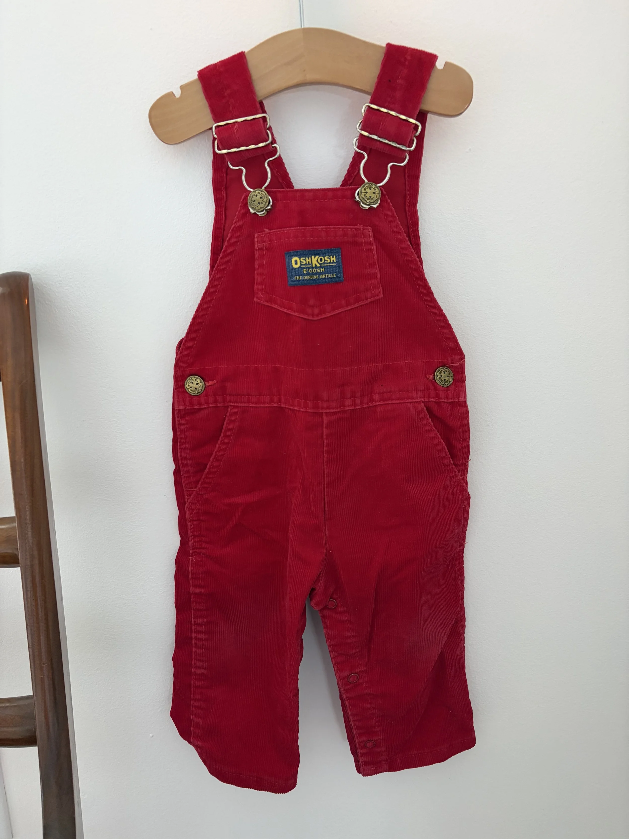 Red Corduroy OshKosh Overalls