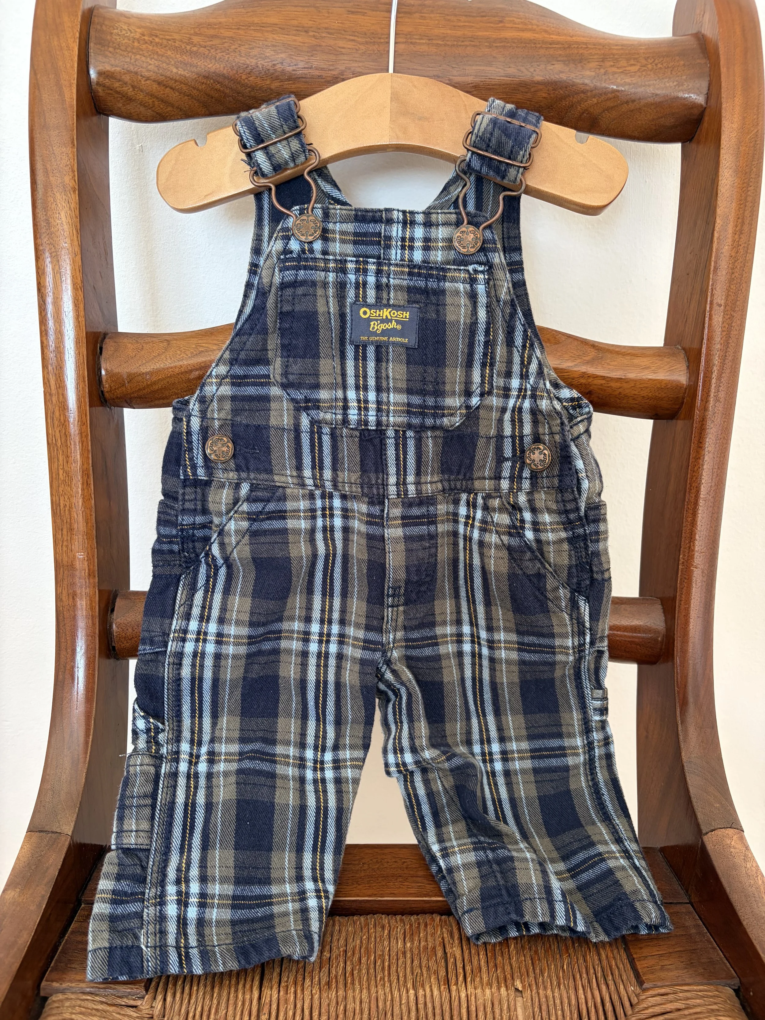 Blue Flannel Overalls