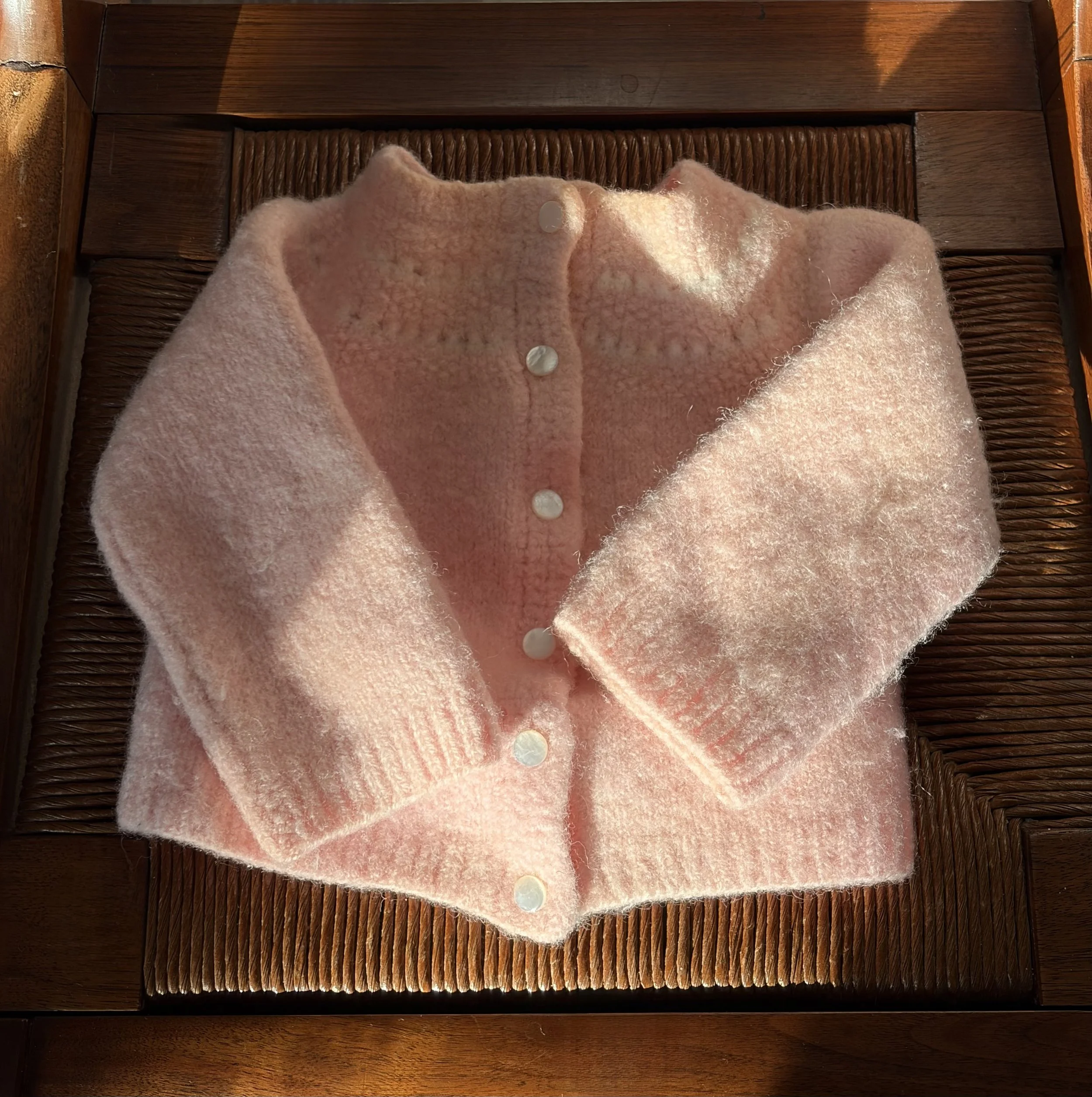 Peach Wool Cardigan
