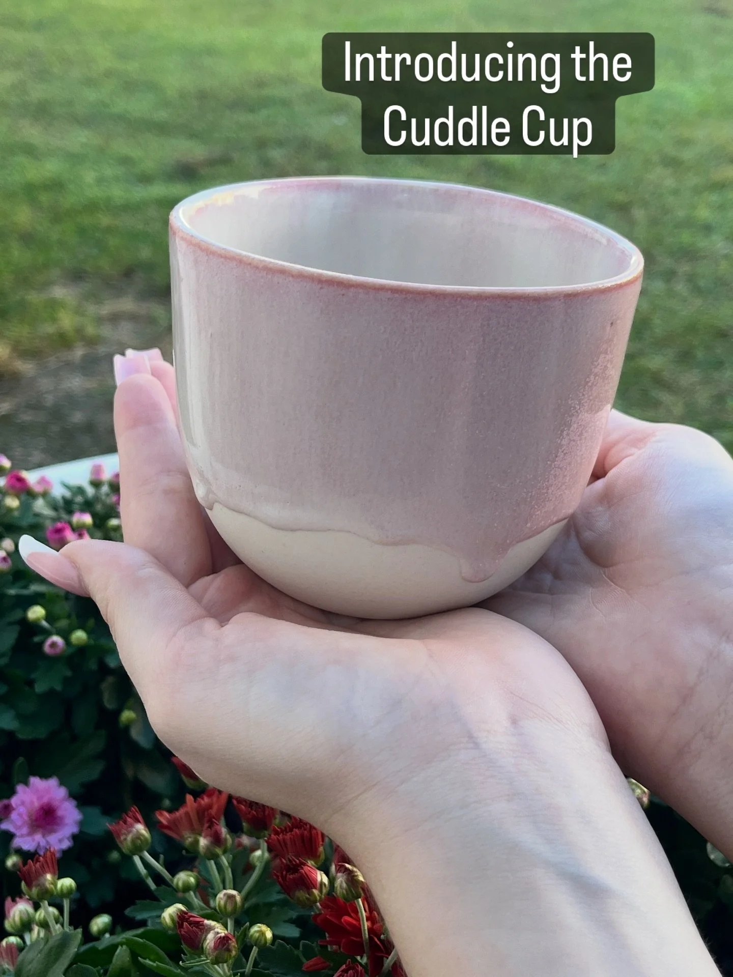 Escee Ceramics has restocked the unique Cuddle Cup.  Made to cuddle in your hands, this beautiful, organic ceramic cup comes in a range of colours from pearlescent pink to denim blue. 💕