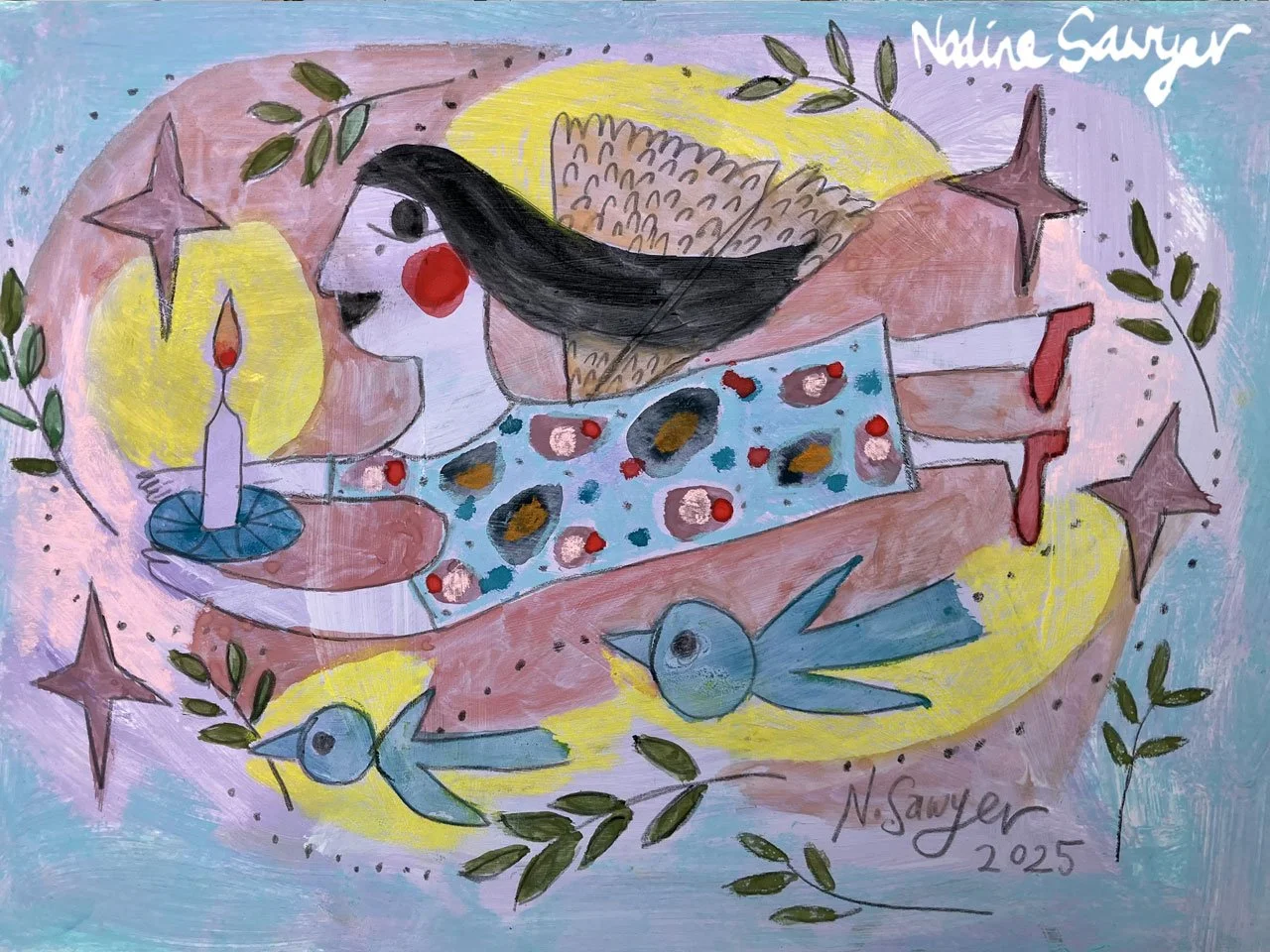 Angel painting, original artwork, art for sale