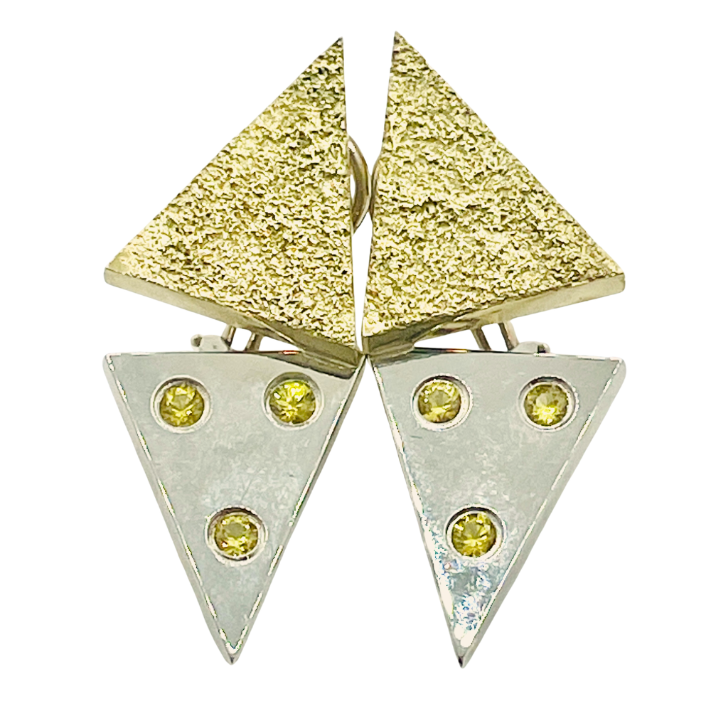 Yellow Sapphire Geometrical Earrings