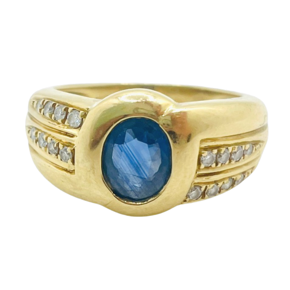 Sapphire & Diamond Bypass Ring
