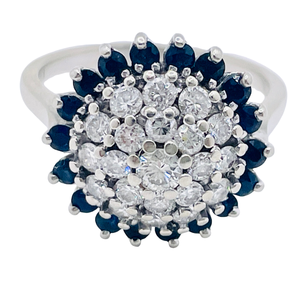 Sapphire & Diamond "Cluster" Ring