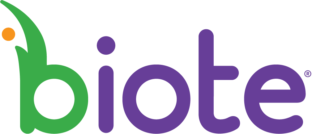 Logo for the brand 'biote' in purple and green colors.