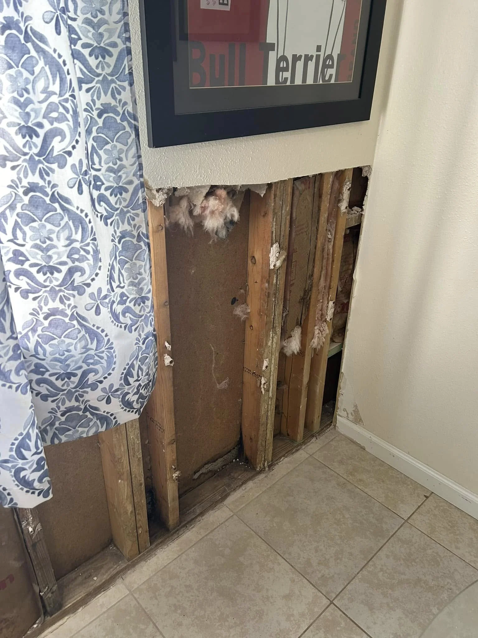 before photo of drywall repair in new port richey, fl