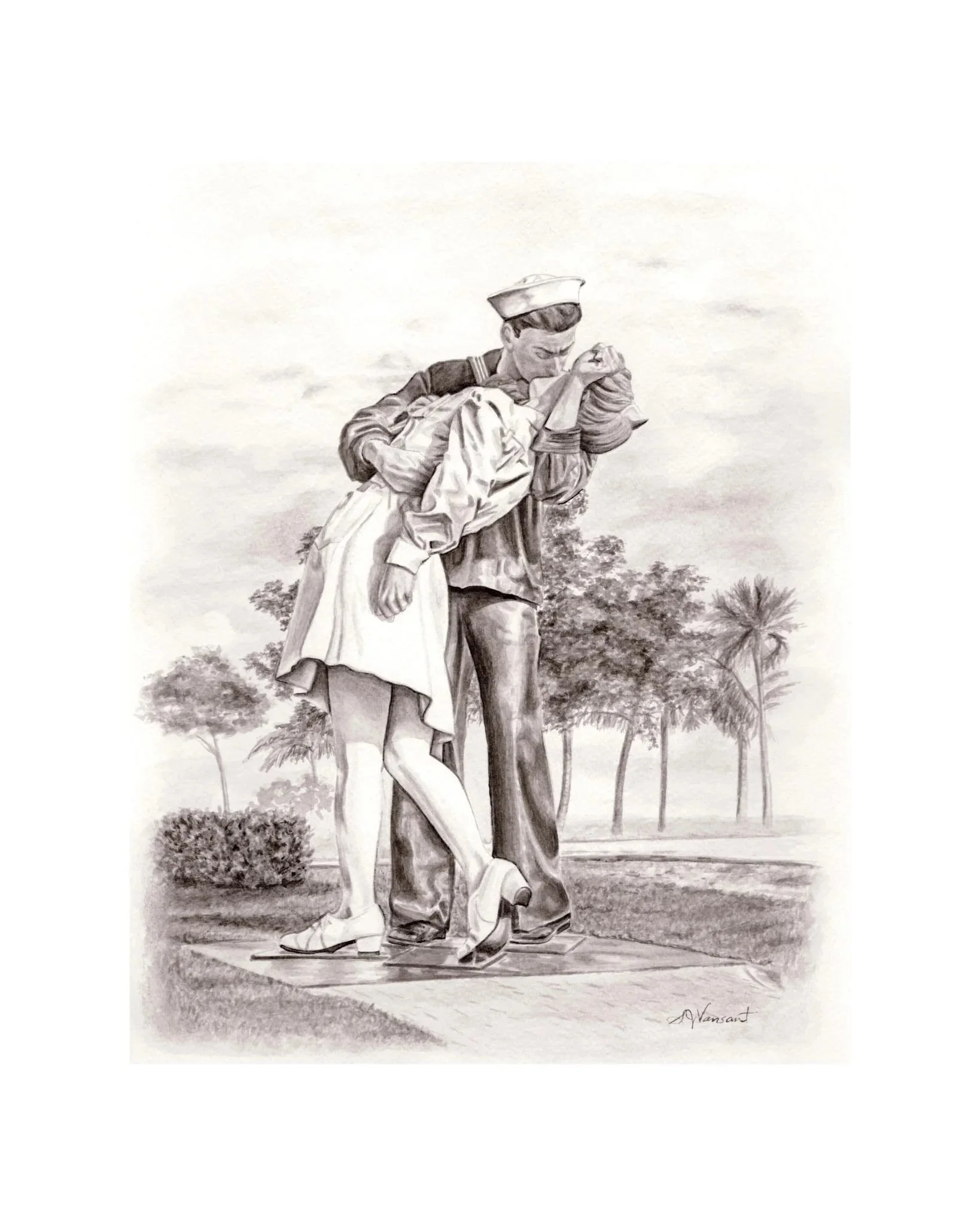 "Kissing Sailor" Fine Art Print