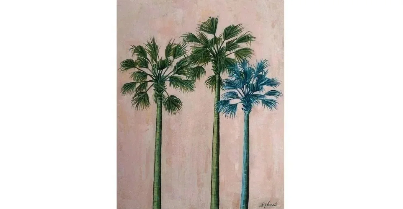 "Pink Palms" Original Acrylic Painting