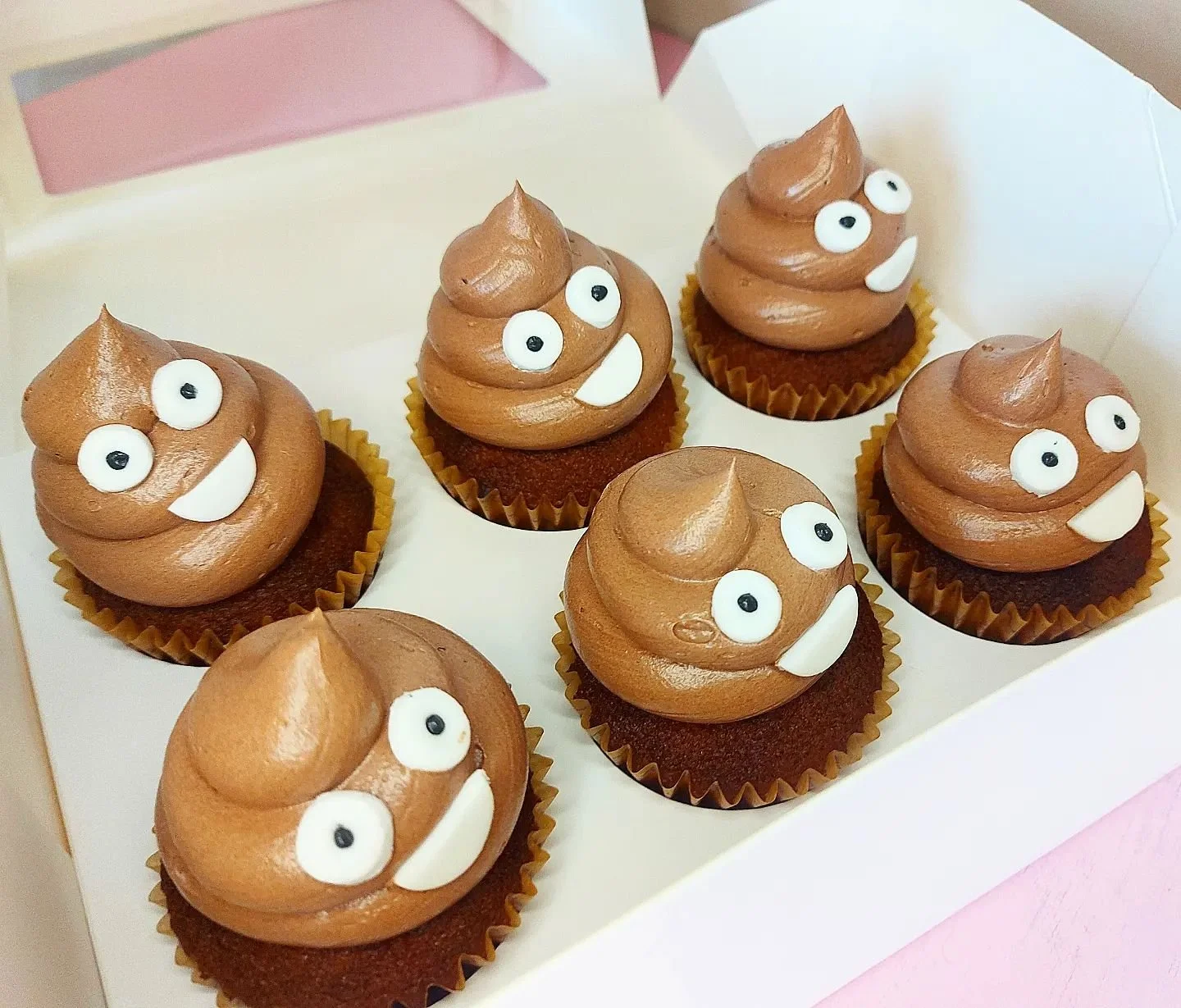 Funny Emoji 'poop' Cupcakes