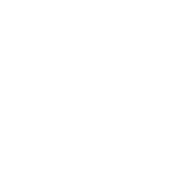 A minimalist logo of two leaves inside a circle, with a black background and white outline.