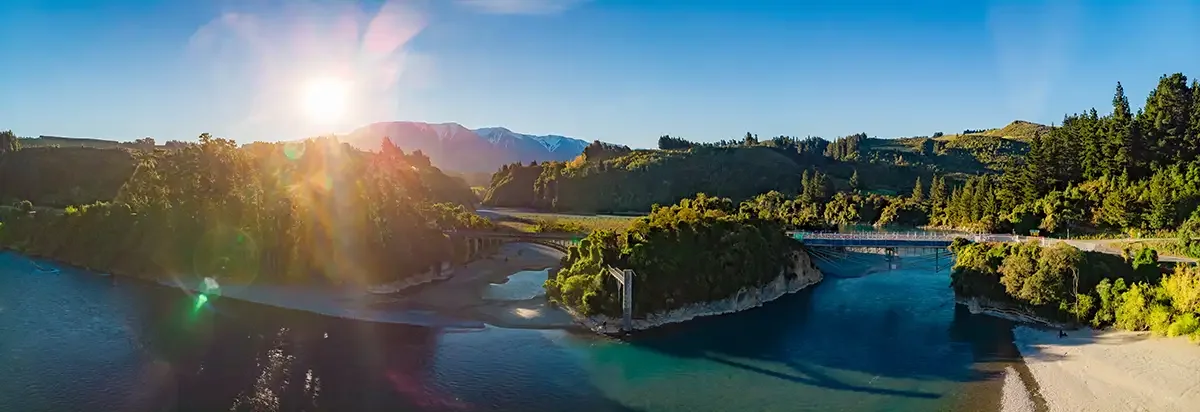Braided channels of the Rakaia River in Canterbury, New Zealand