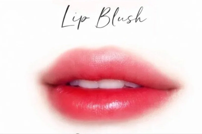Lip blush permanent makeup creating a soft, natural wash of color for enhanced lips in Lynchburg, Virginia.