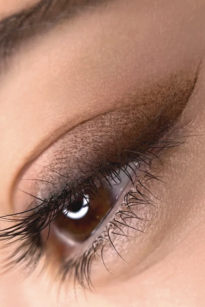 Smokey eyeliner permanent makeup with soft shading for a diffused, makeup-like effect in Lynchburg, Virginia.