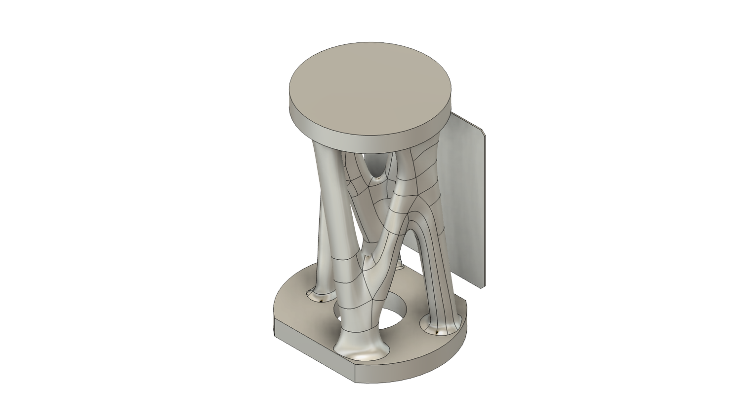 Transparent CAD view of the first generative design bracket outcome